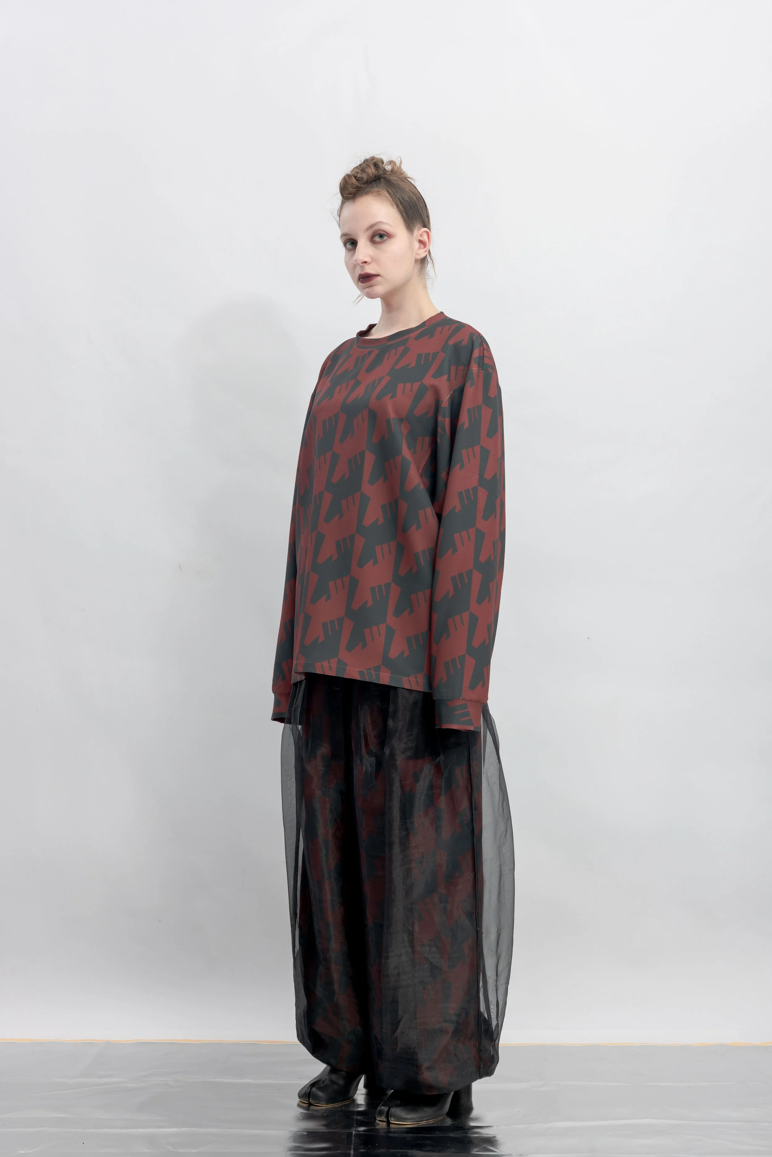 INF Raven Houndstooth Print Sweatshirt  Blazing Red (6).jpg