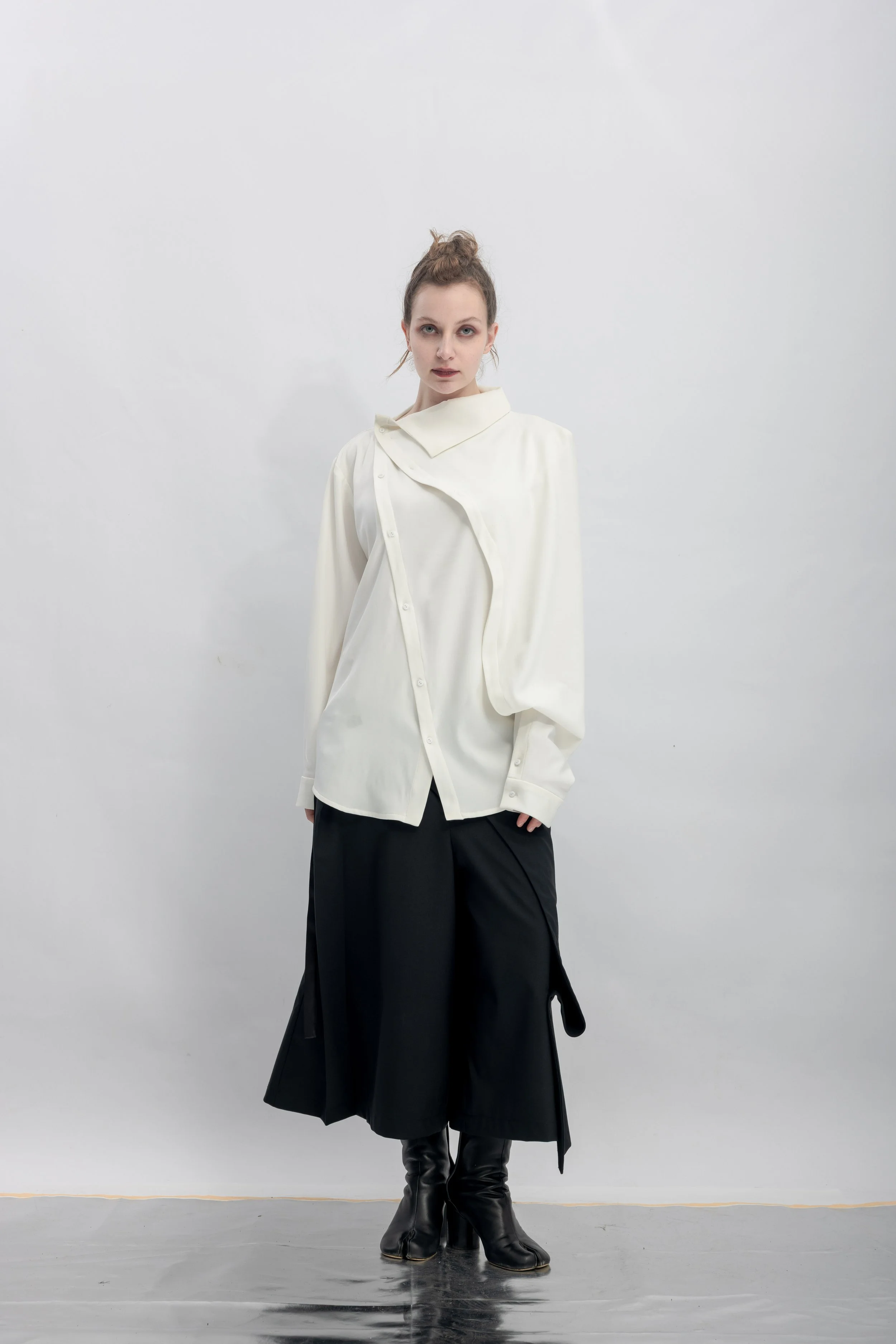 INF  Deconstructed Placket with Integrated Sleeve Shirt  White (8).jpg