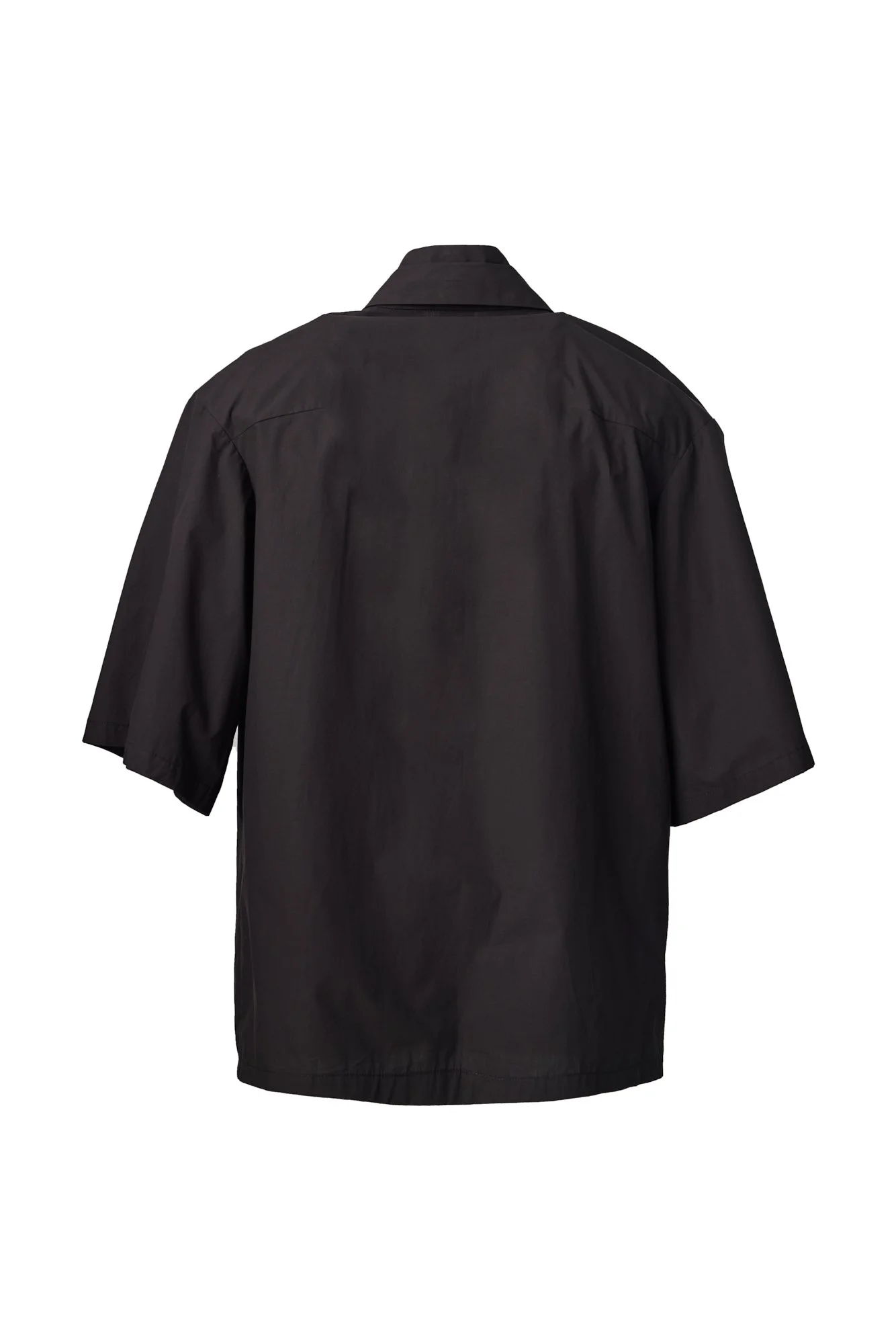 INFDARK Structured Stand-Collar Short Sleeve Shirt  Black (14).jpg
