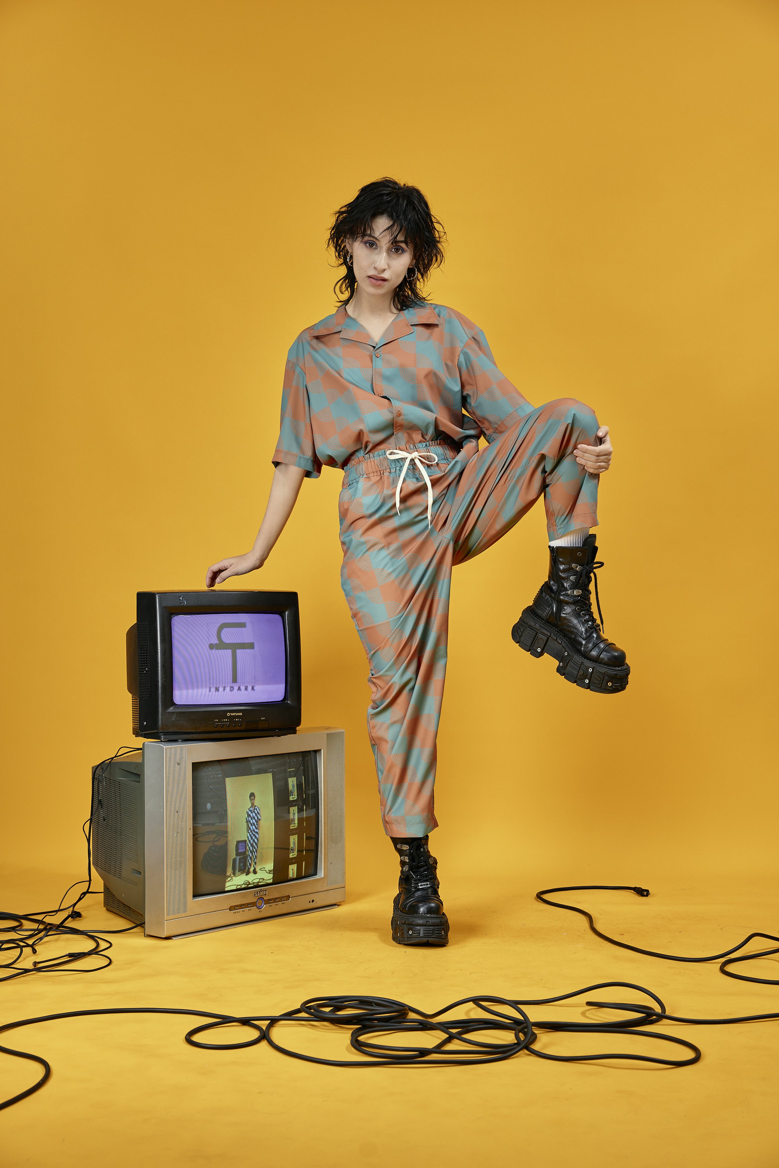 INFDARK Retro Printed Grandpa Pants  Orange-Green (14).jpg