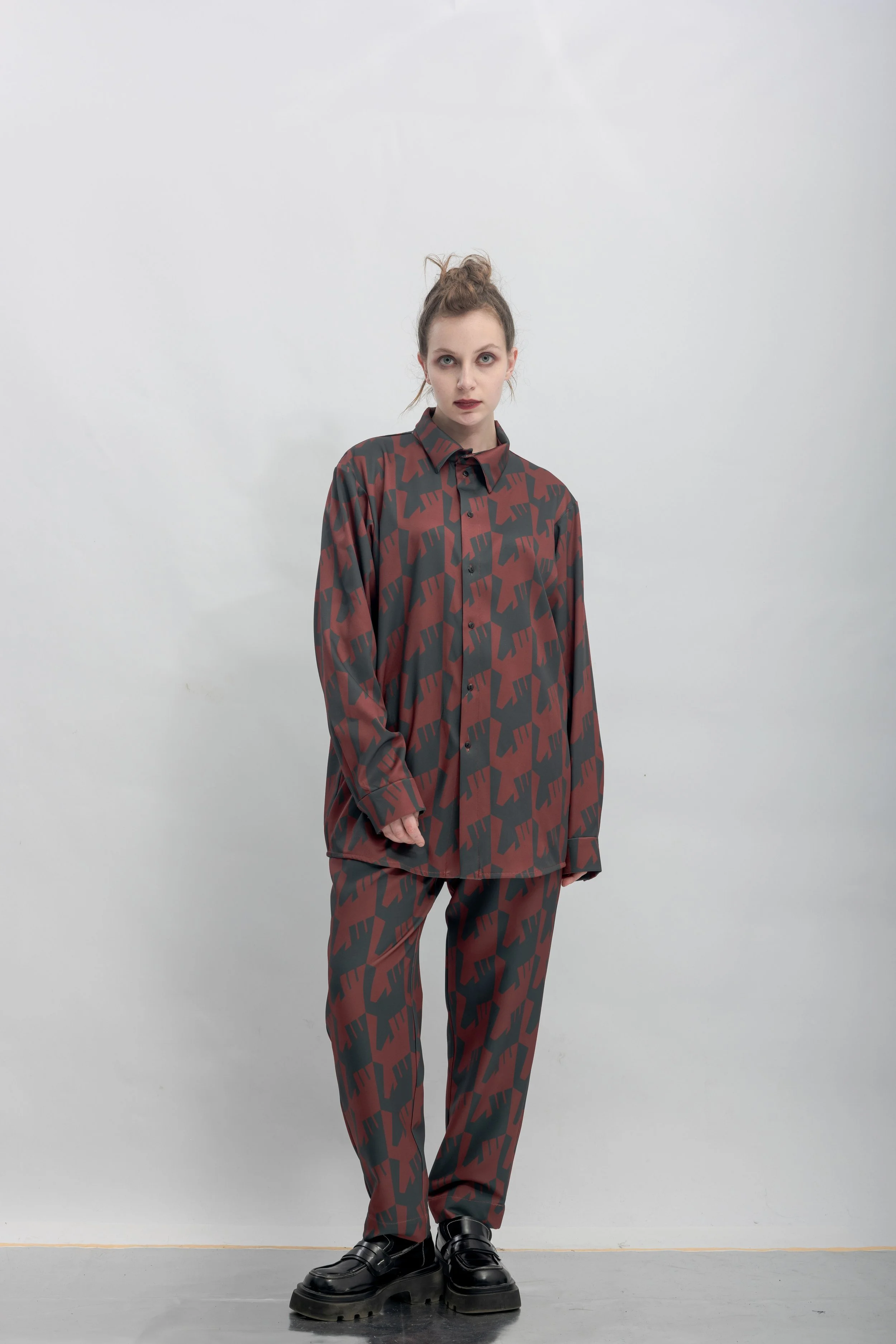 INF  Raven Houndstooth Print Shirt  Blazing Red (8).jpg