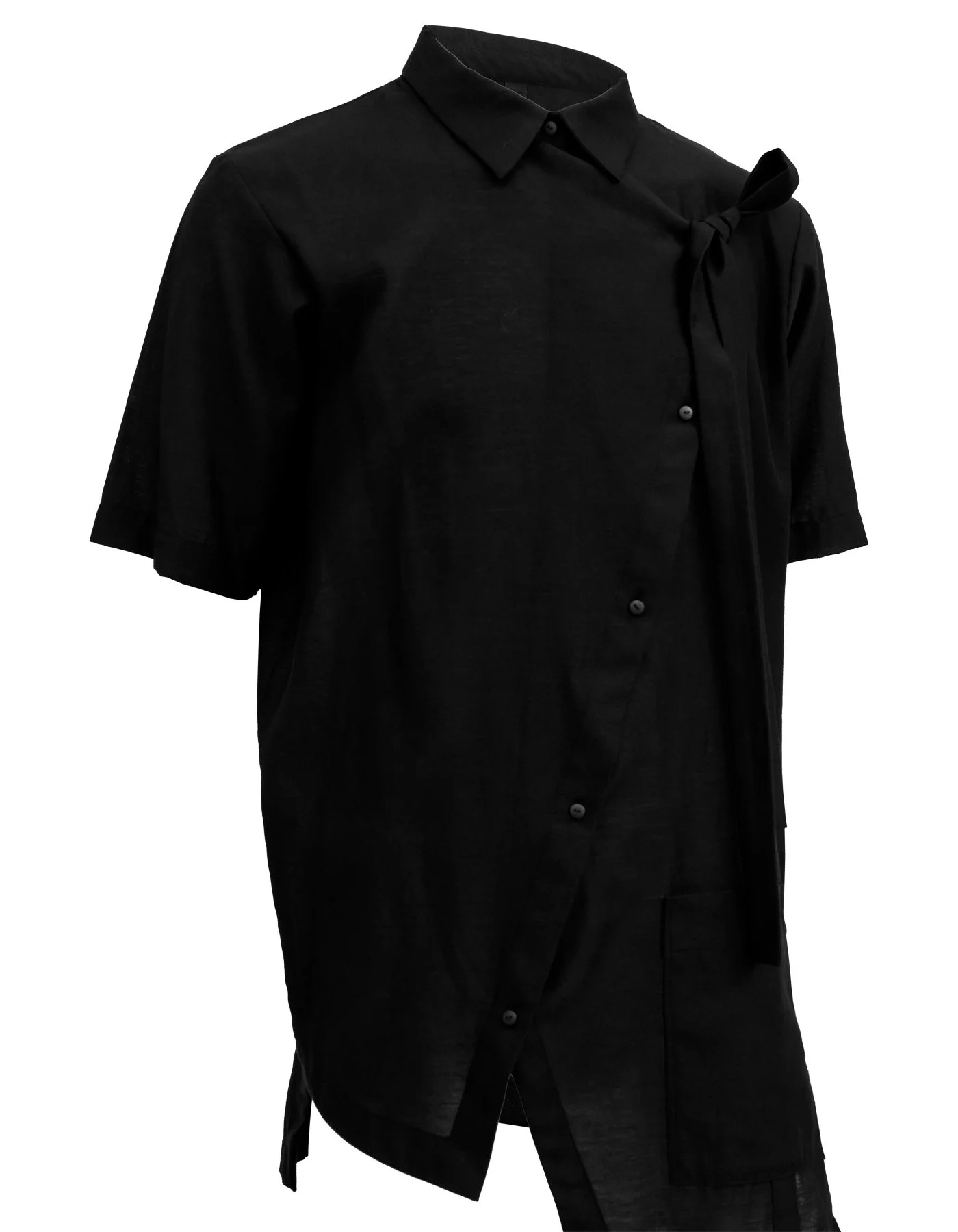 しゃーたん様＊L’Or＊Asymmetry Collar Shirt Unisex Asymmetric Silk Shirt – La Garçonne
