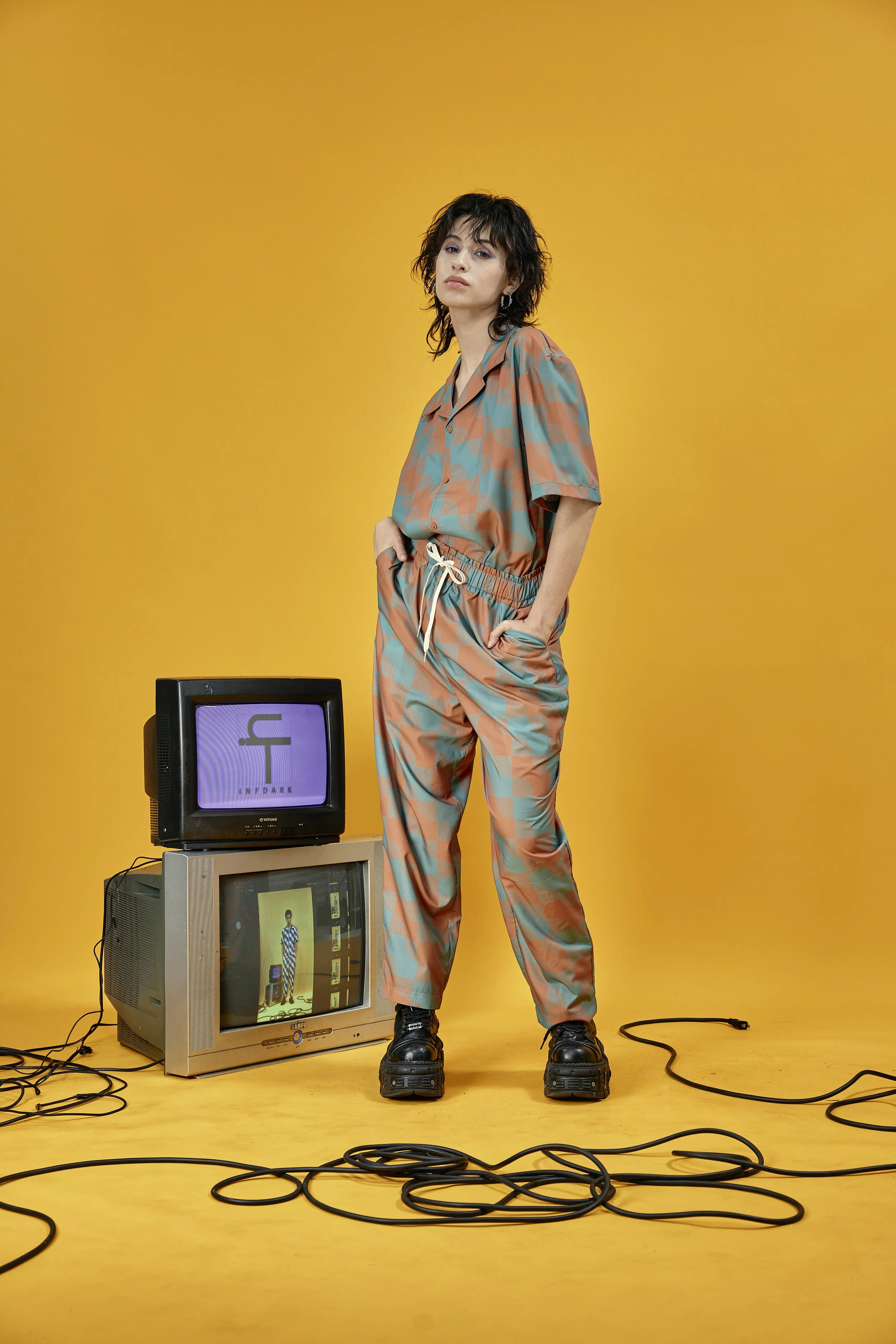 INFDARK Retro Printed Grandpa Pants  Orange-Green (11).jpg