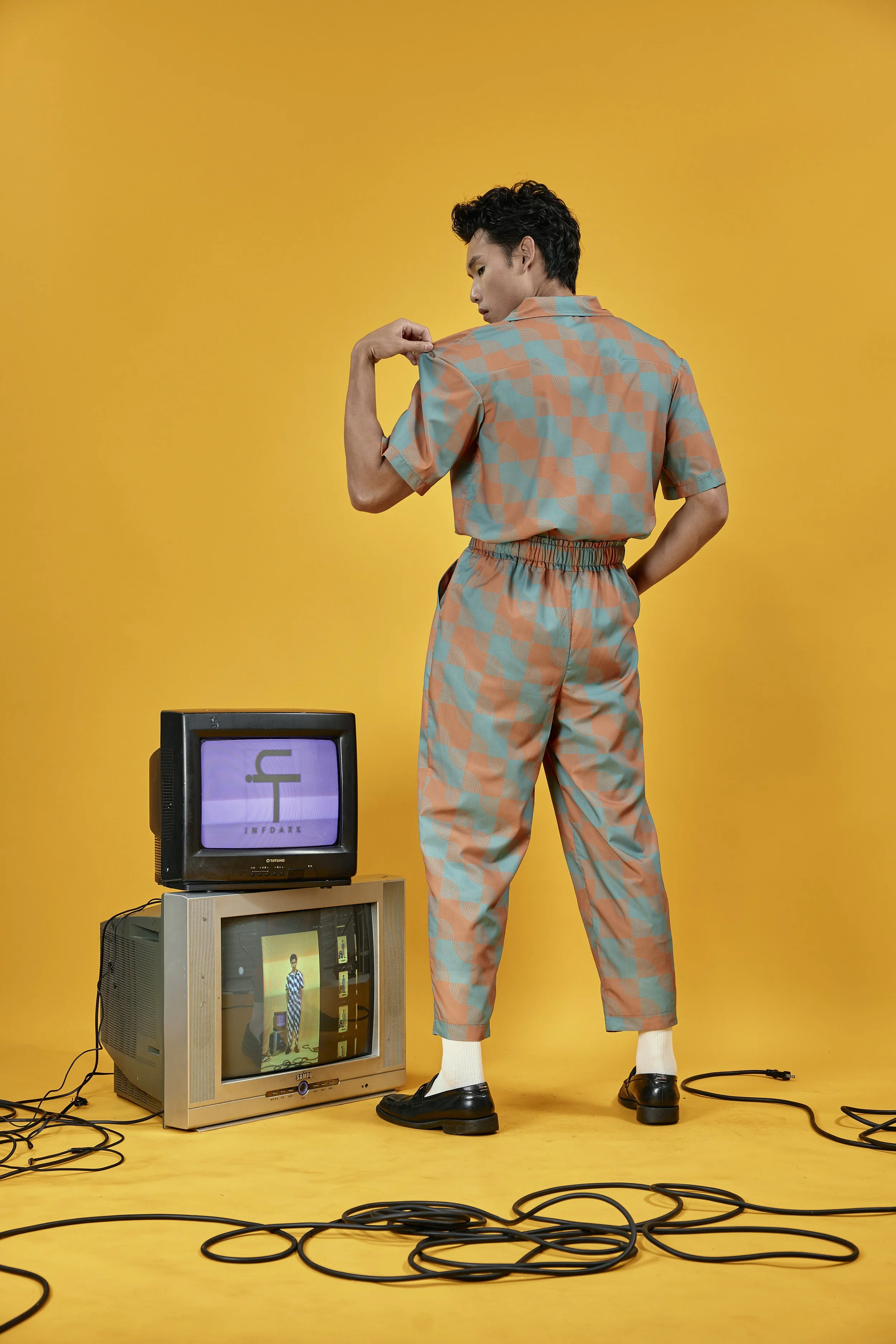 INFDARK Retro Printed Grandpa Pants  Orange-Green (5).jpg