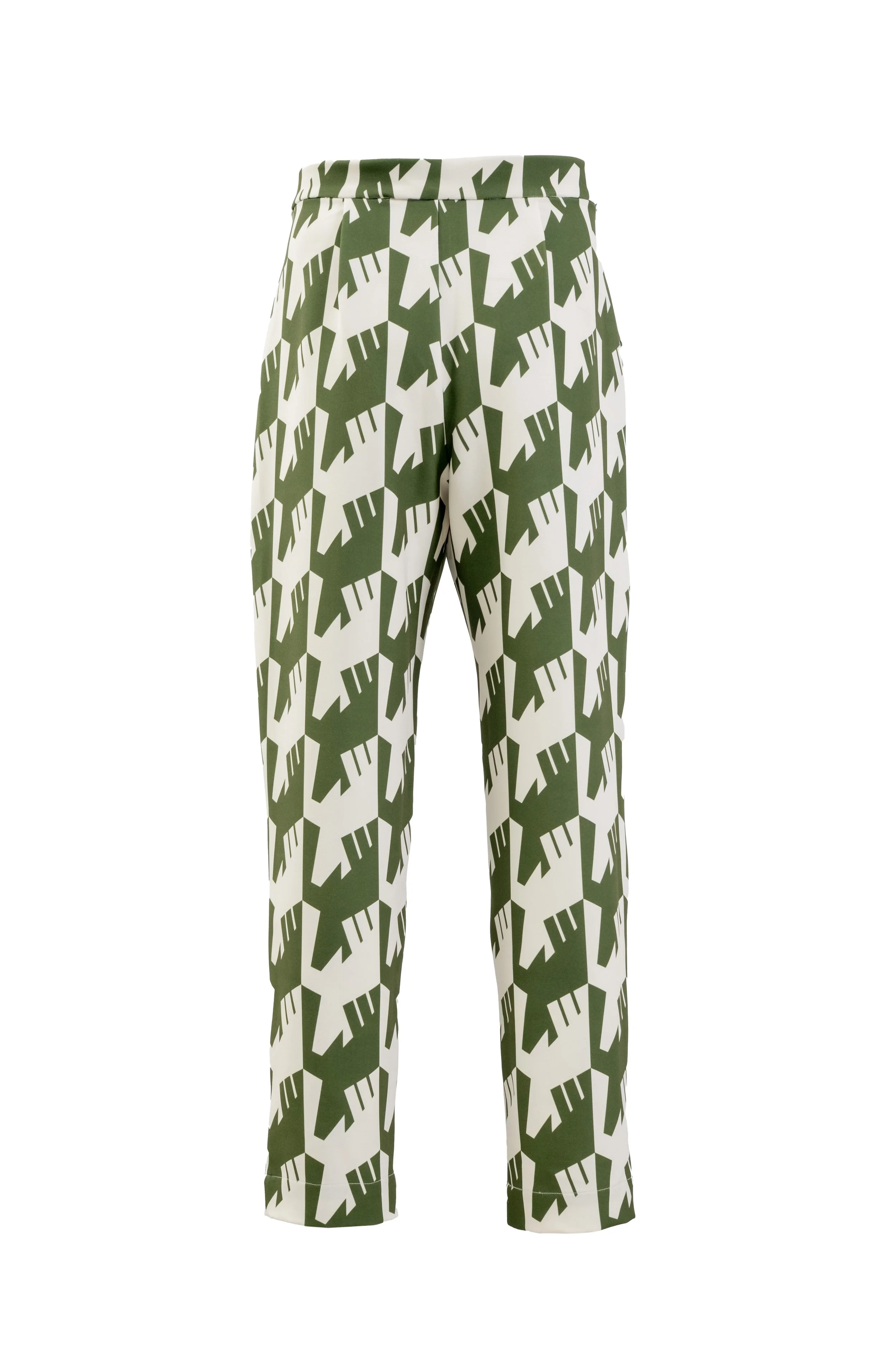 INF Raven Houndstooth Print Suit Pants  Olive Green (4).jpg