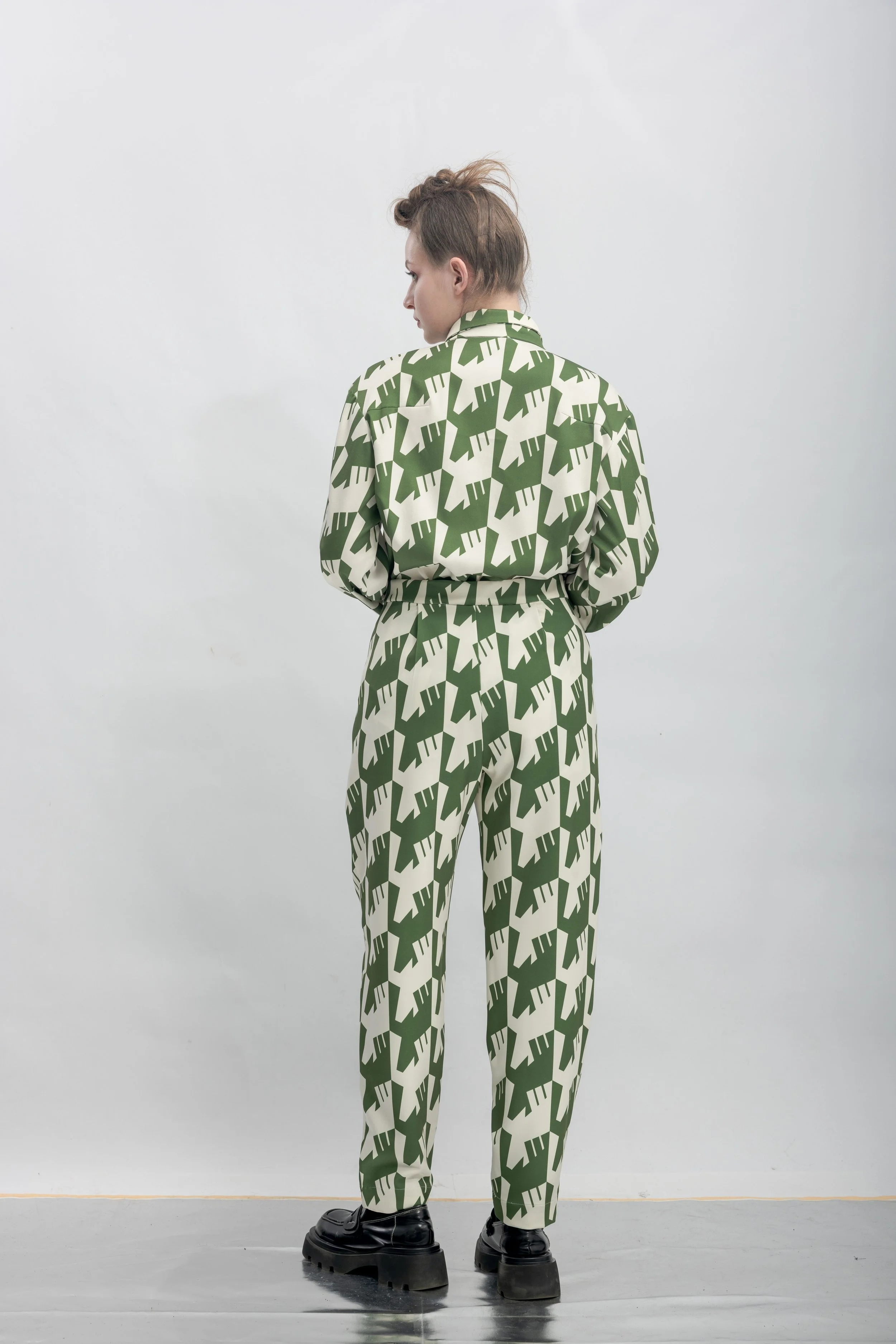 INF Raven Houndstooth Print Suit Pants  Olive Green (19).jpg