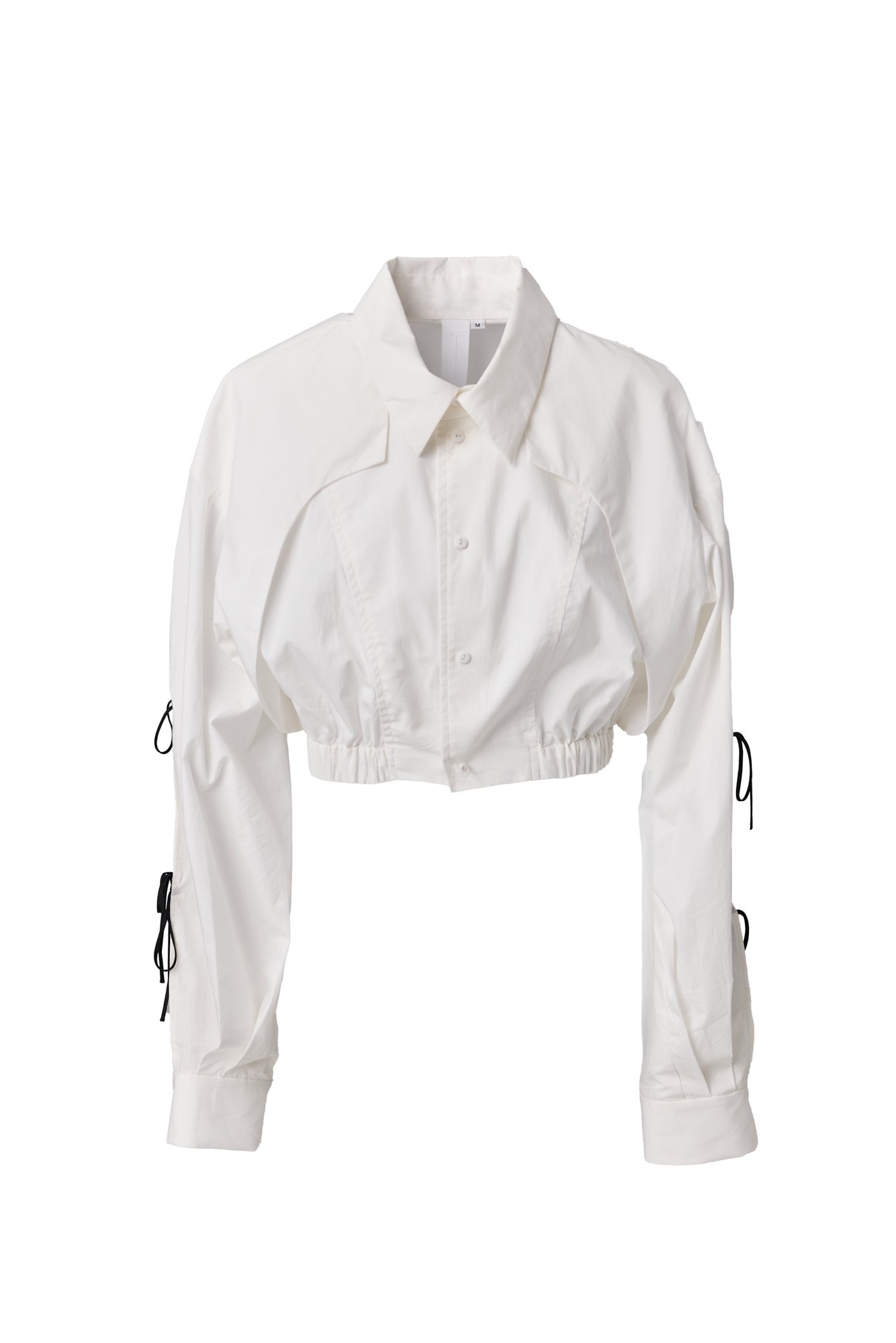 INFDARK Cropped Tie-Front Shirt  White (7).jpg