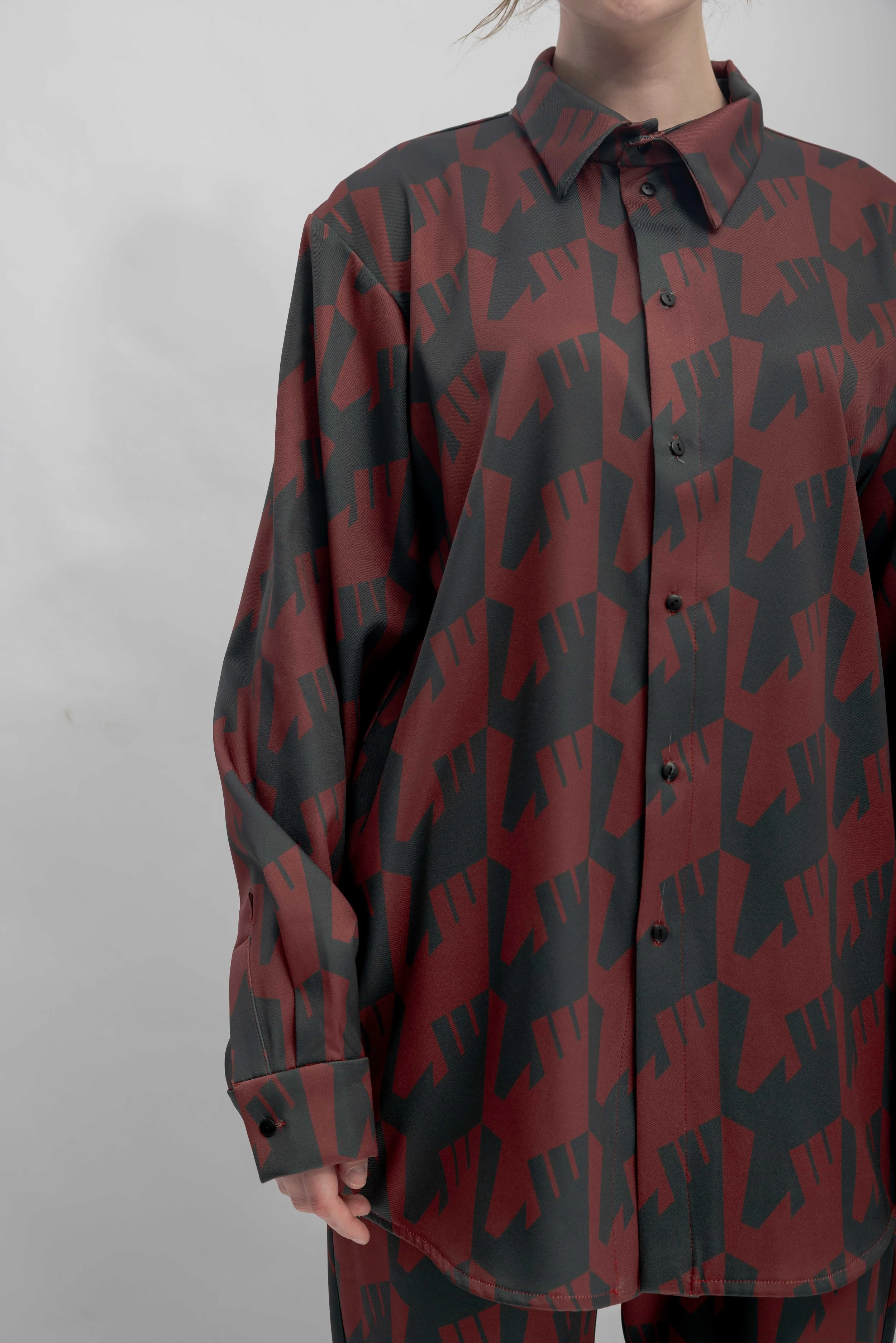 INF  Raven Houndstooth Print Shirt  Blazing Red (6).jpg