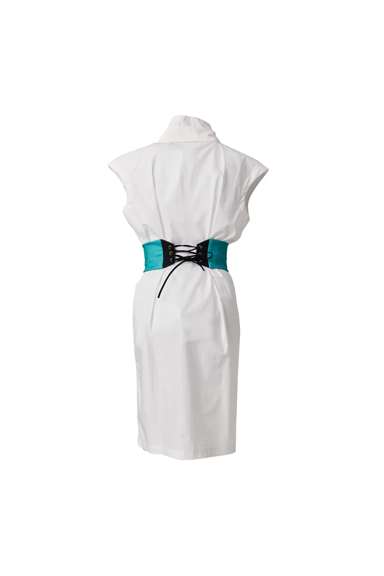 INFDARK Stand-Collar Shirt Dress  White (9).jpg