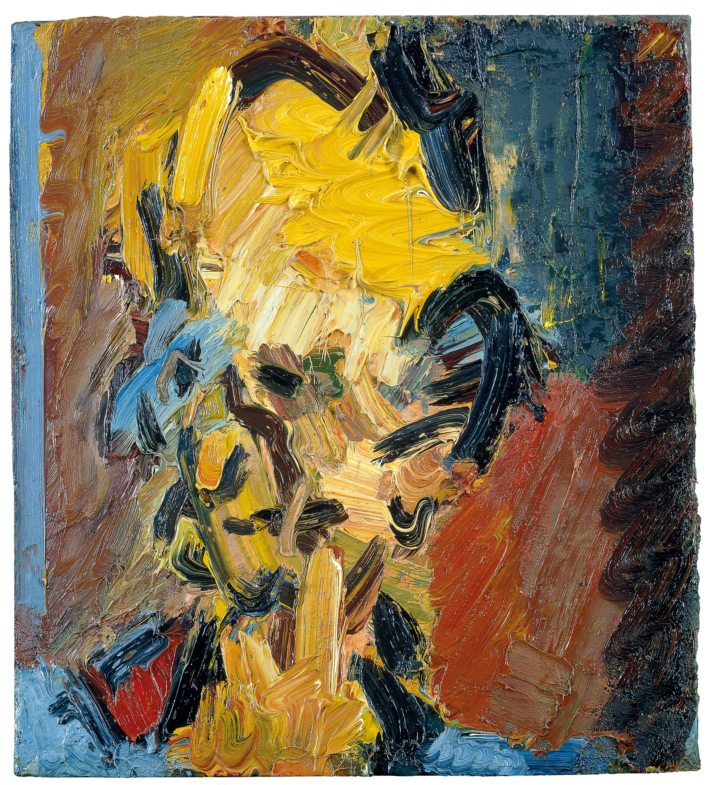 Frank Auerbach (b 1931) Head of William Feaver, 2003, Oil on board, 451 x 406 mm, Collection of Gina and Stuart Peterson, © Frank Auerbach, courtesy Marlborough Fine Art