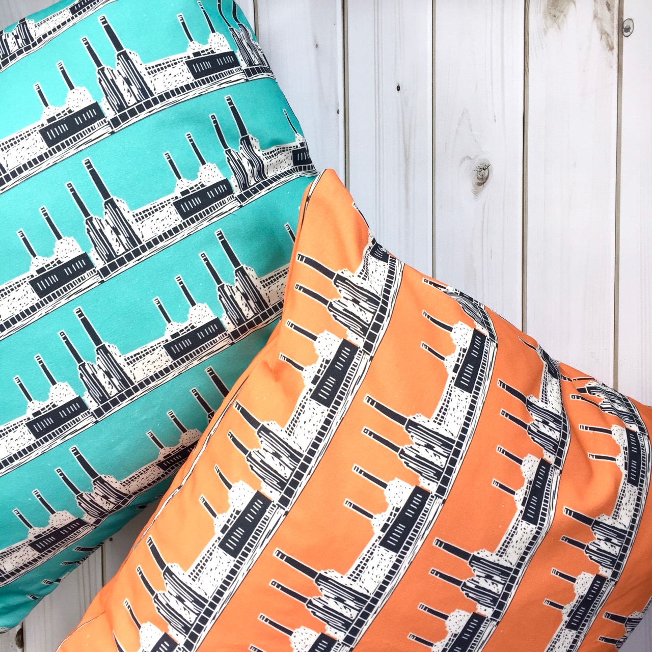 Battersea Power Station Cushions still available from Warehouse Home - now in a square format