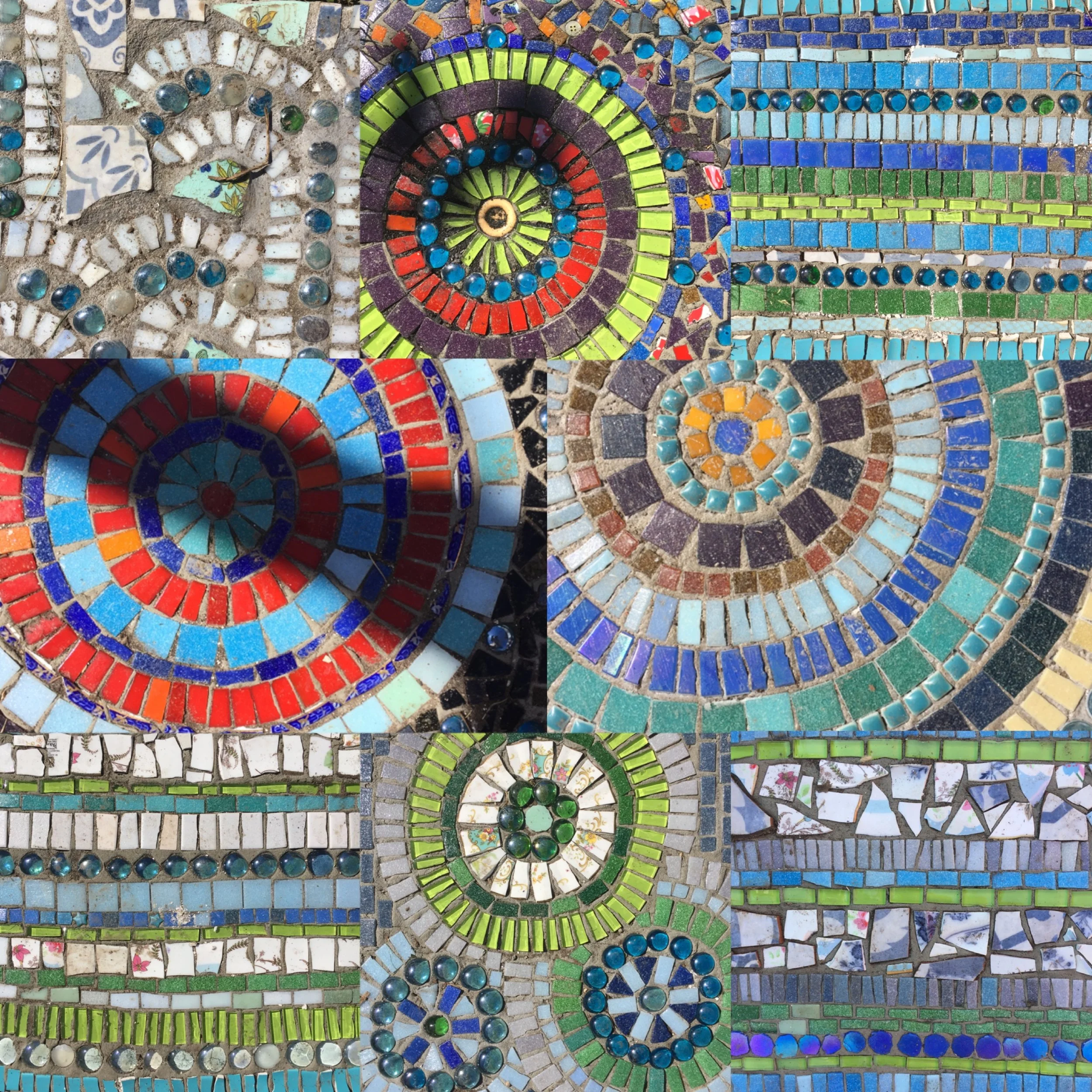 Claire's much admired mosaic paving slabs
