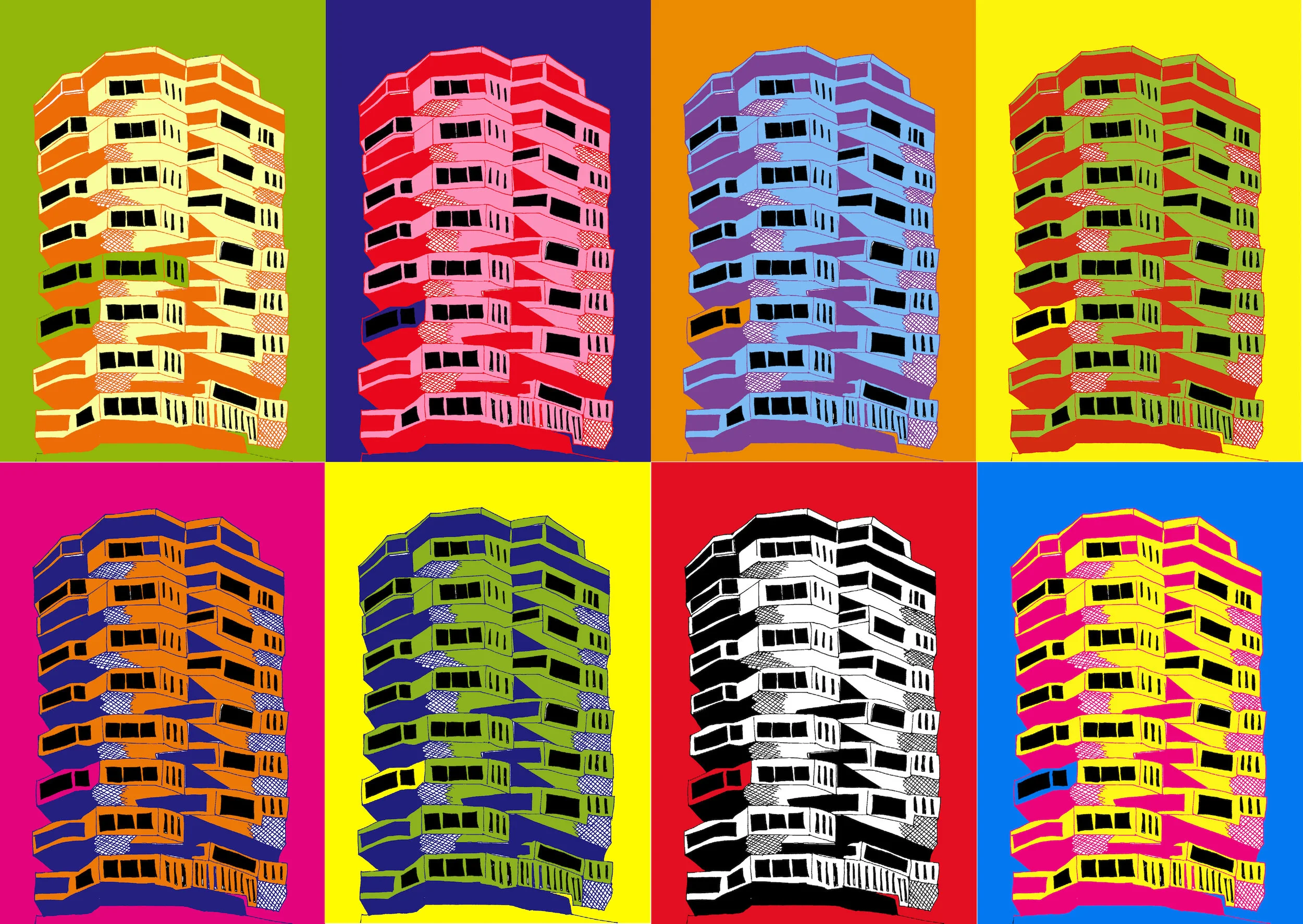 I made a little Warhol inspired version of my Number One Croydon drawing! You can get hold of a copy here.