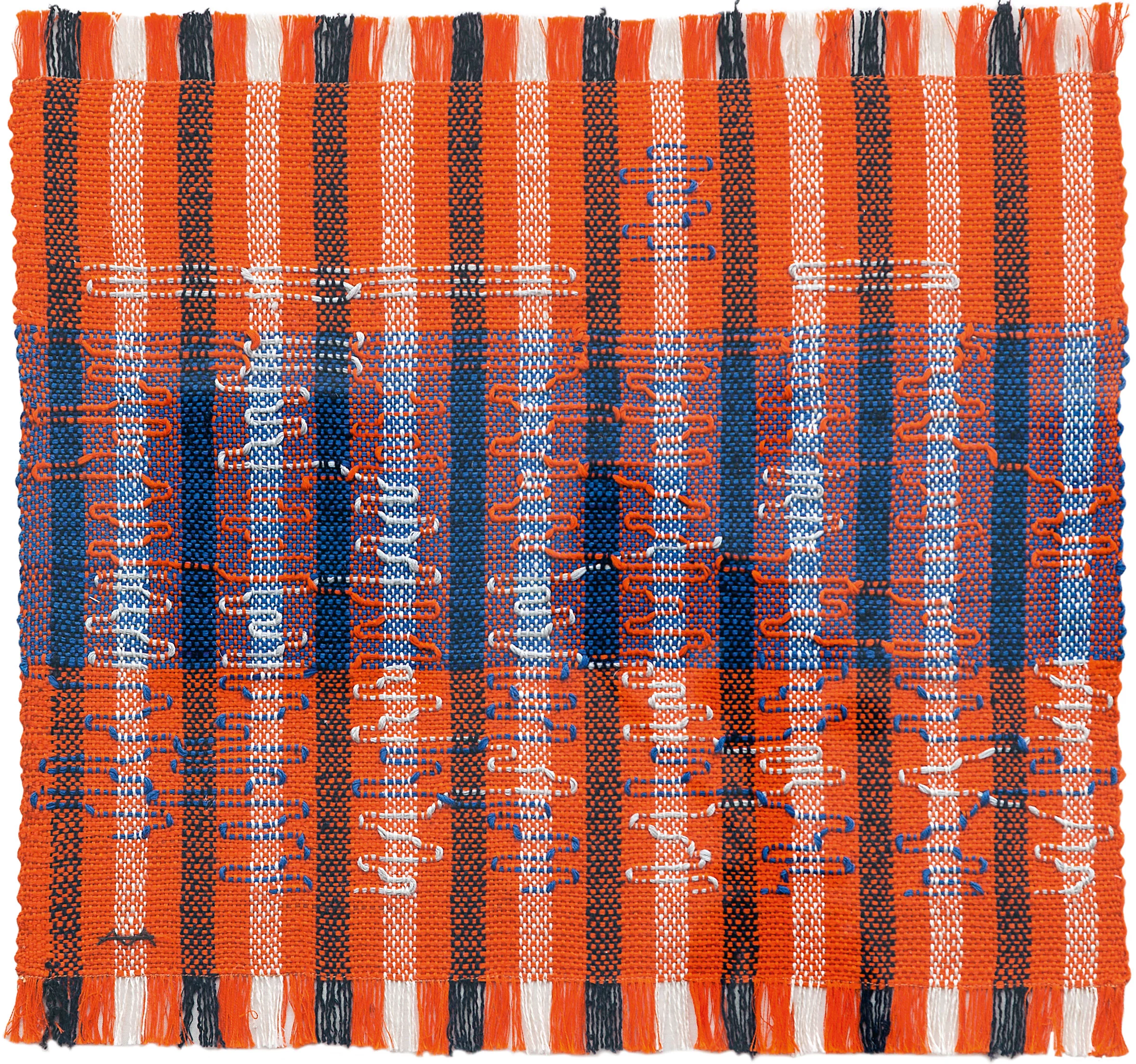 Anni Albers Intersecting 1962, Pictorial weaving, cotton and rayon, 400 x 419 mm, Josef Albers Museum Quadrat Bottrop © 2018 The Josef and Anni Albers Foundation/Artists Rights Society (ARS), New York/DACS, London