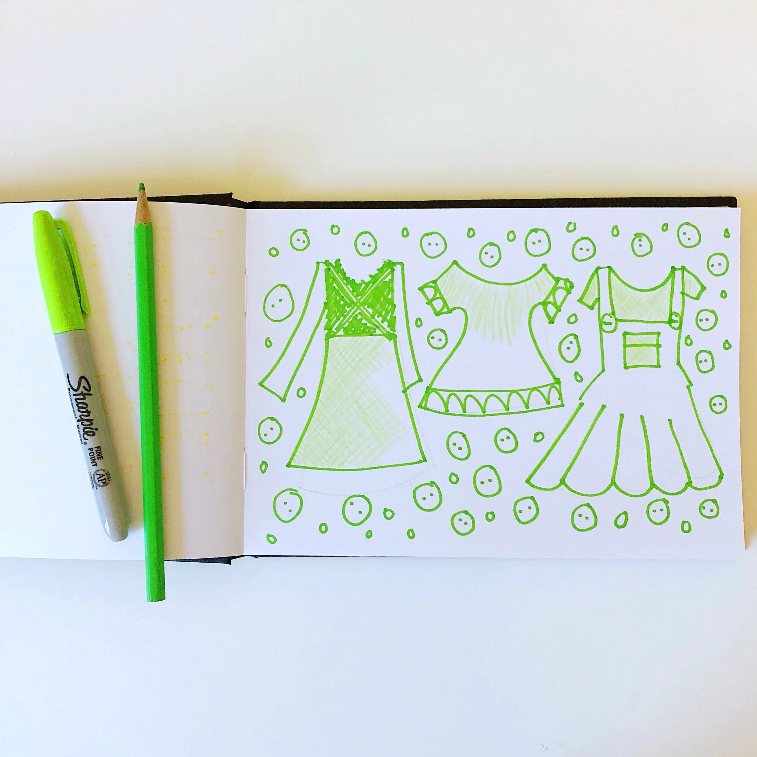 Week 1, day 4 - one colour drawing green