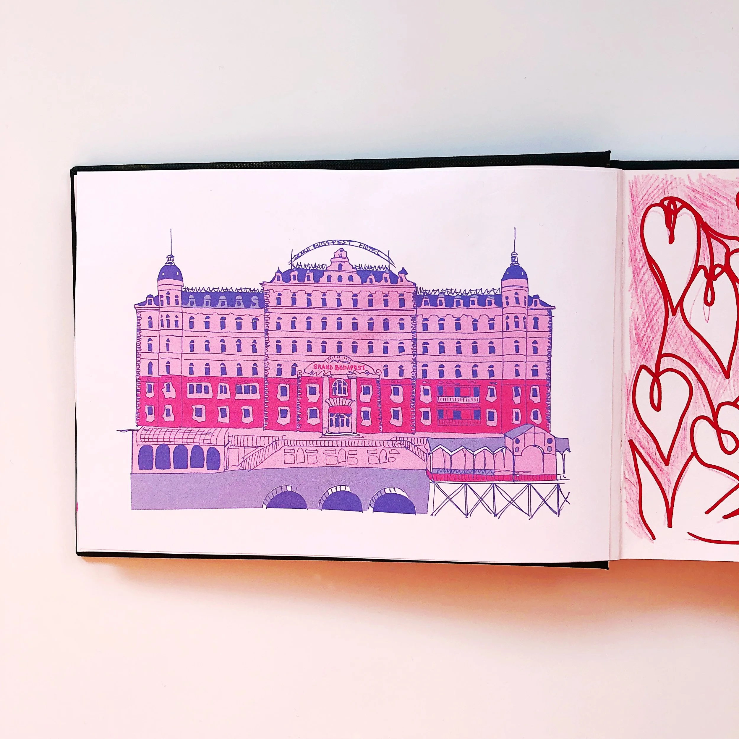 Week 2, day 2 - a scene from a film or TV show using only 2 colours - The Grand Budapest Hotel