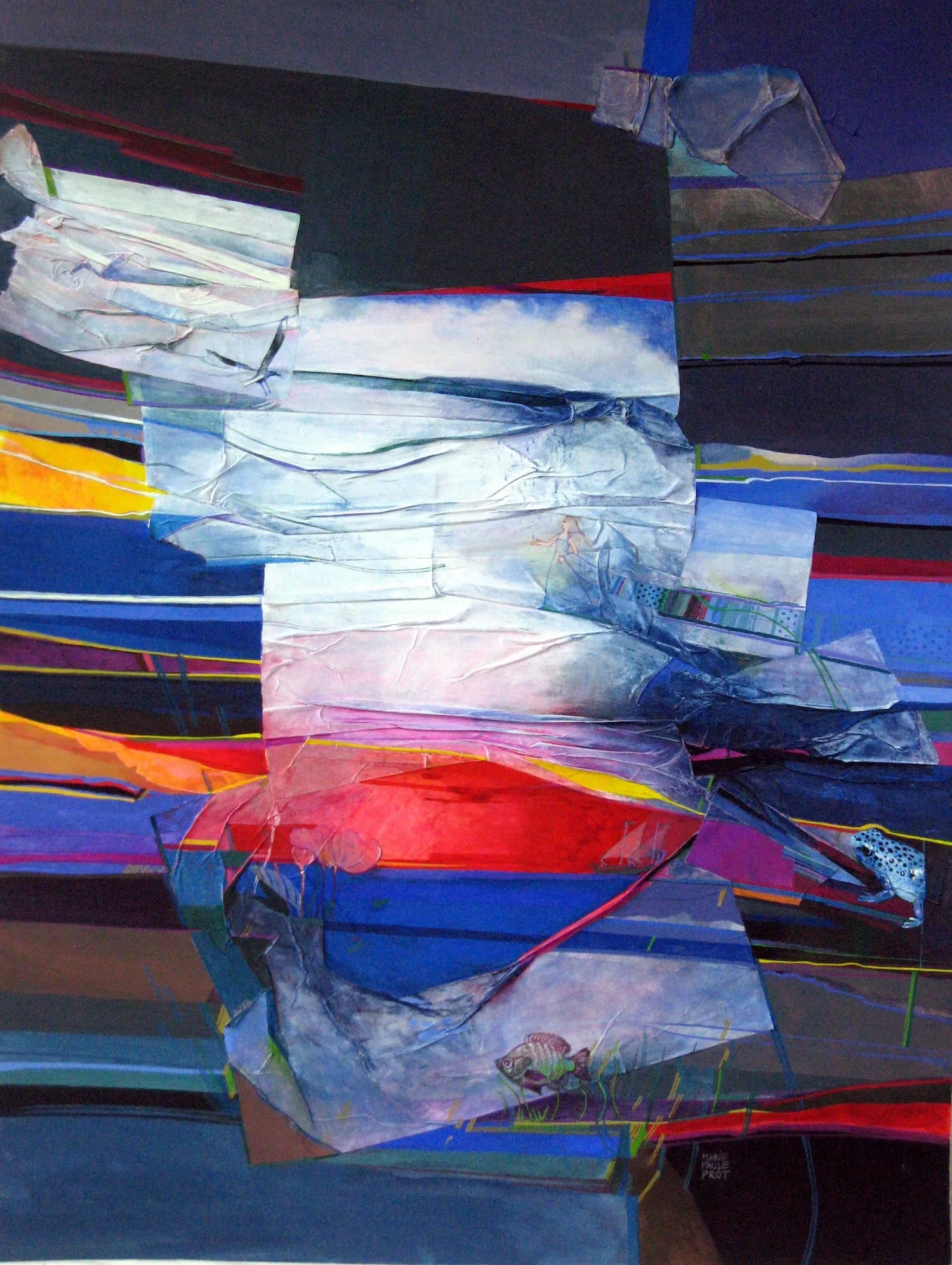 La grenouille bleue. 65 x 85 cm.