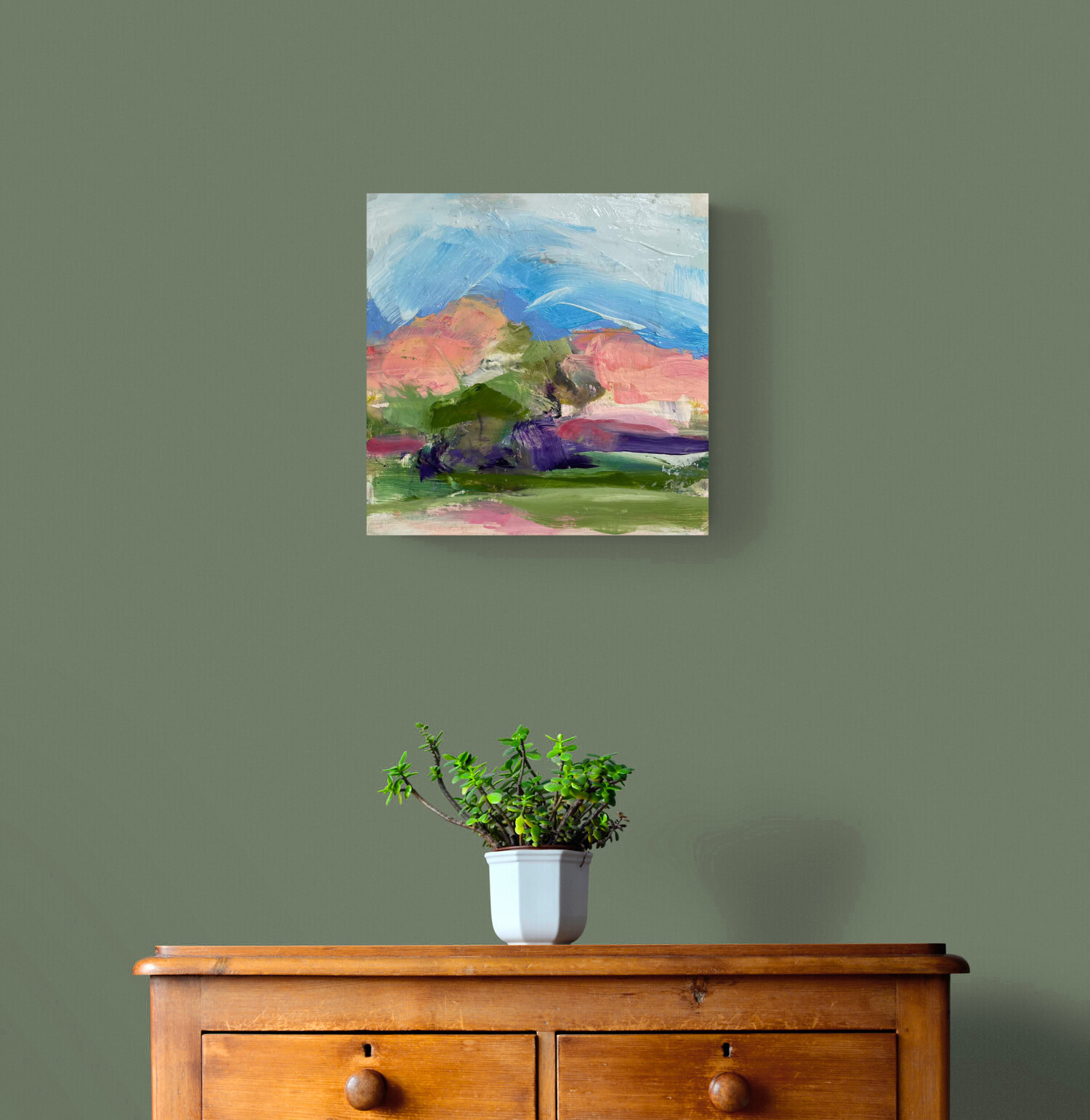 happy skies 2
oil, wax on panel
12x12 in 
$400
art gallery of guelph - art shop