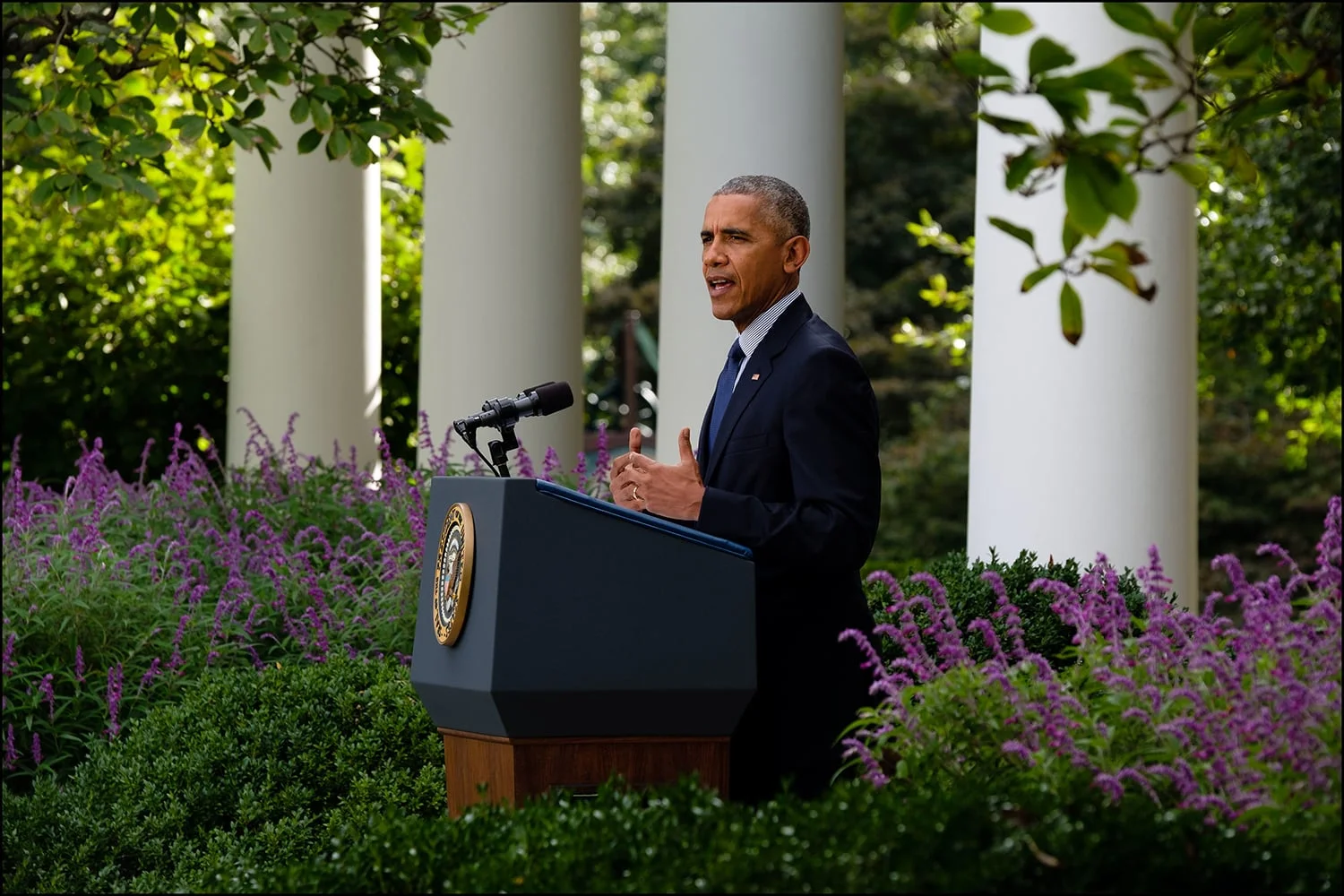President Barack Obama delivers a statement regarding the Paris Agreement on climate change, in the Rose Garden of the White House, Oct. 5, 2016. (Official White House Photo by Chuck Kennedy).