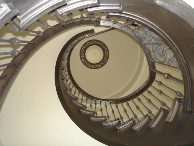 Stained spiral staircase