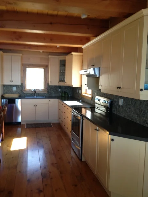 Sprayed kitchen cabinets