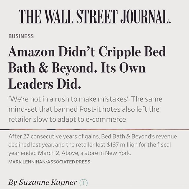 As I have continually said....companies don&rsquo;t die by murder, they die by suicide. #wallstreetjournal @stateofmindpartners