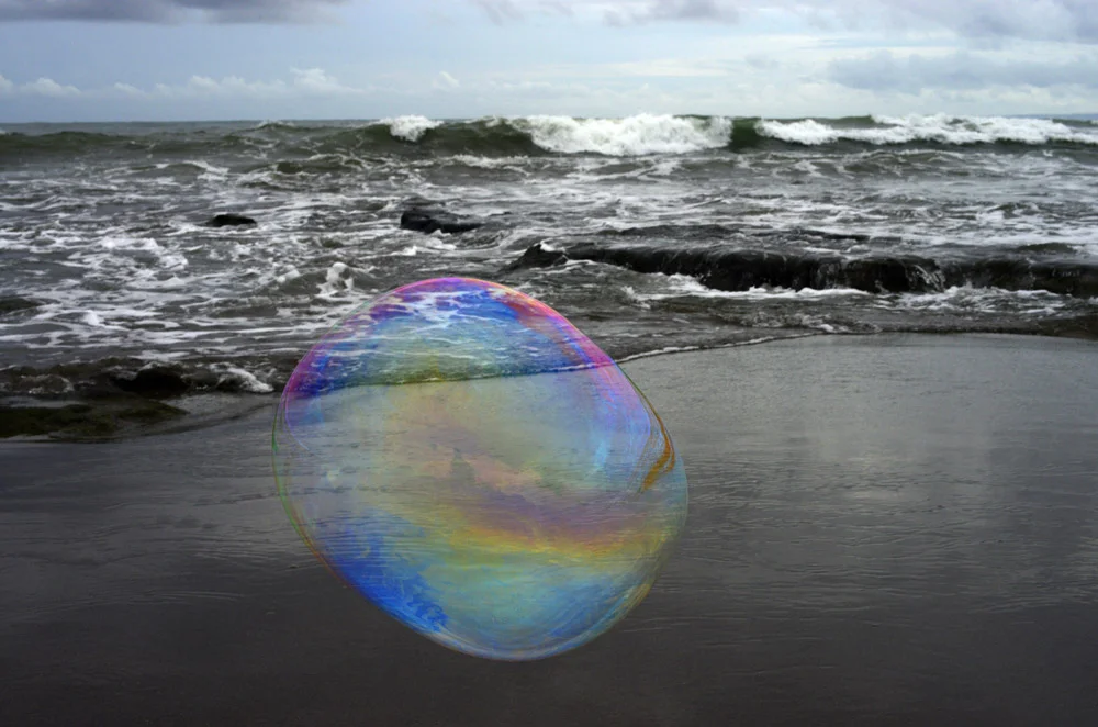 Bubble with Breaking Waves Beyond