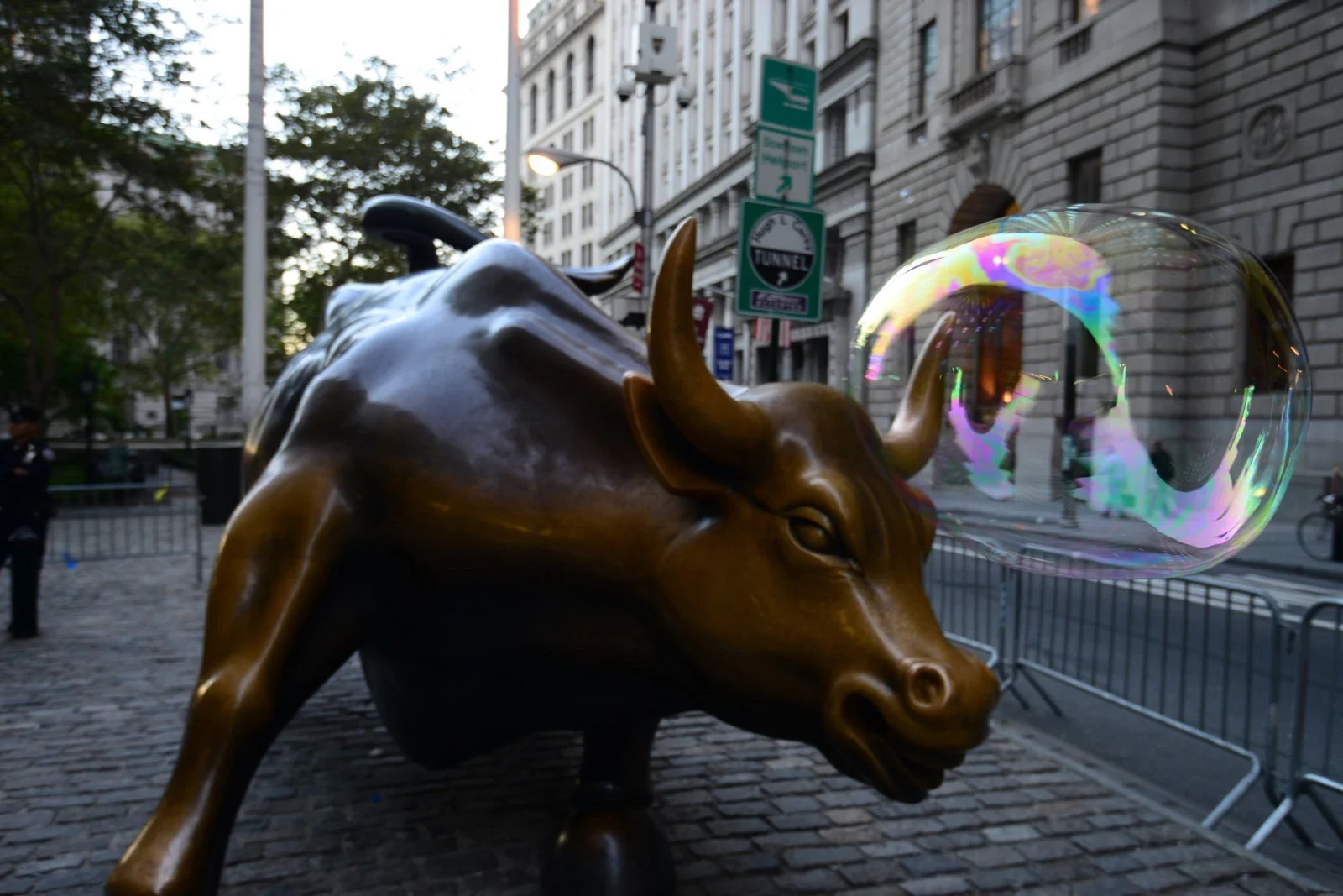 Charging Bull on Wall Street & Bubble, by Kit Kittle Photography