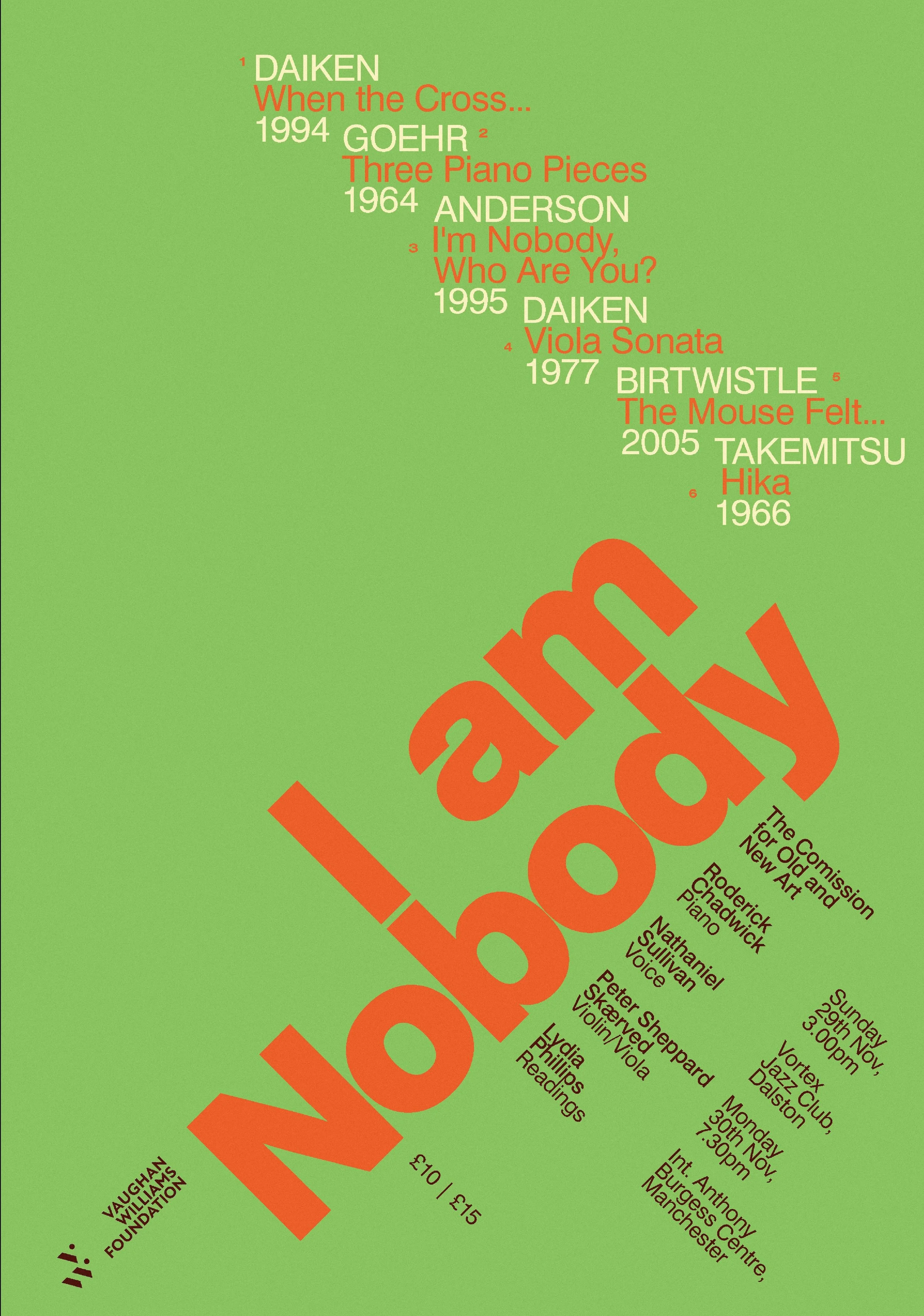 The Commission for Old and New Art: "I am Nobody"
