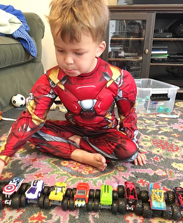 Someday all too soon the toys will be put away, the costumes boxed up and the sound effects from this silly boy will be quieted. The drool will eventually stop and the legos won't make me want to curse out loud when I step on them. These days are hard and long...but they are ever so worth it. I want to never forget this stage with my sweet little boy. My little hulk/batman/ironman boy who has a crush on Judy Hopps from Zootopia. π #mymiles #staylittle #ironman #childhood