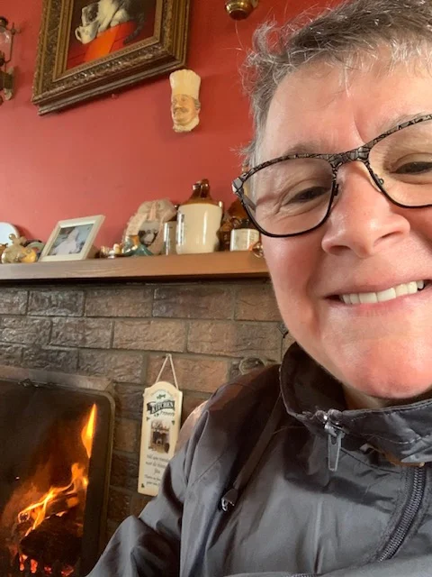 I had tea next to this wonderful little fire at “The Wee Cafe” next to Dunluce Castle. The others kept hiking 8 more miles, and I caught an Uber. :D