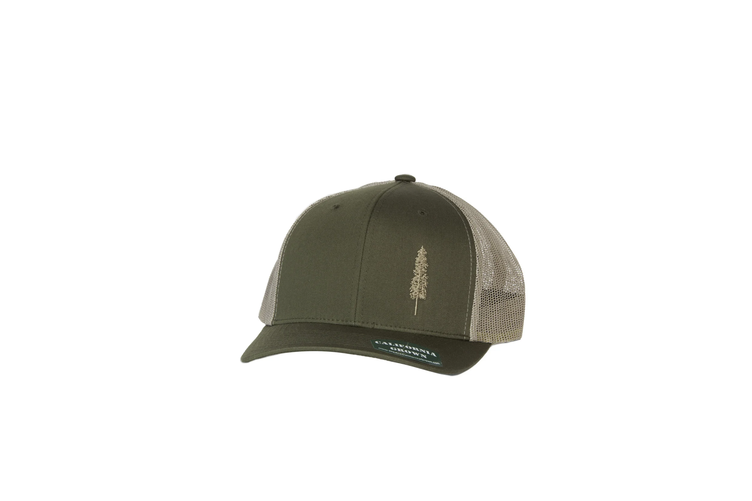 Redwood Light Brown on Green Trucker 