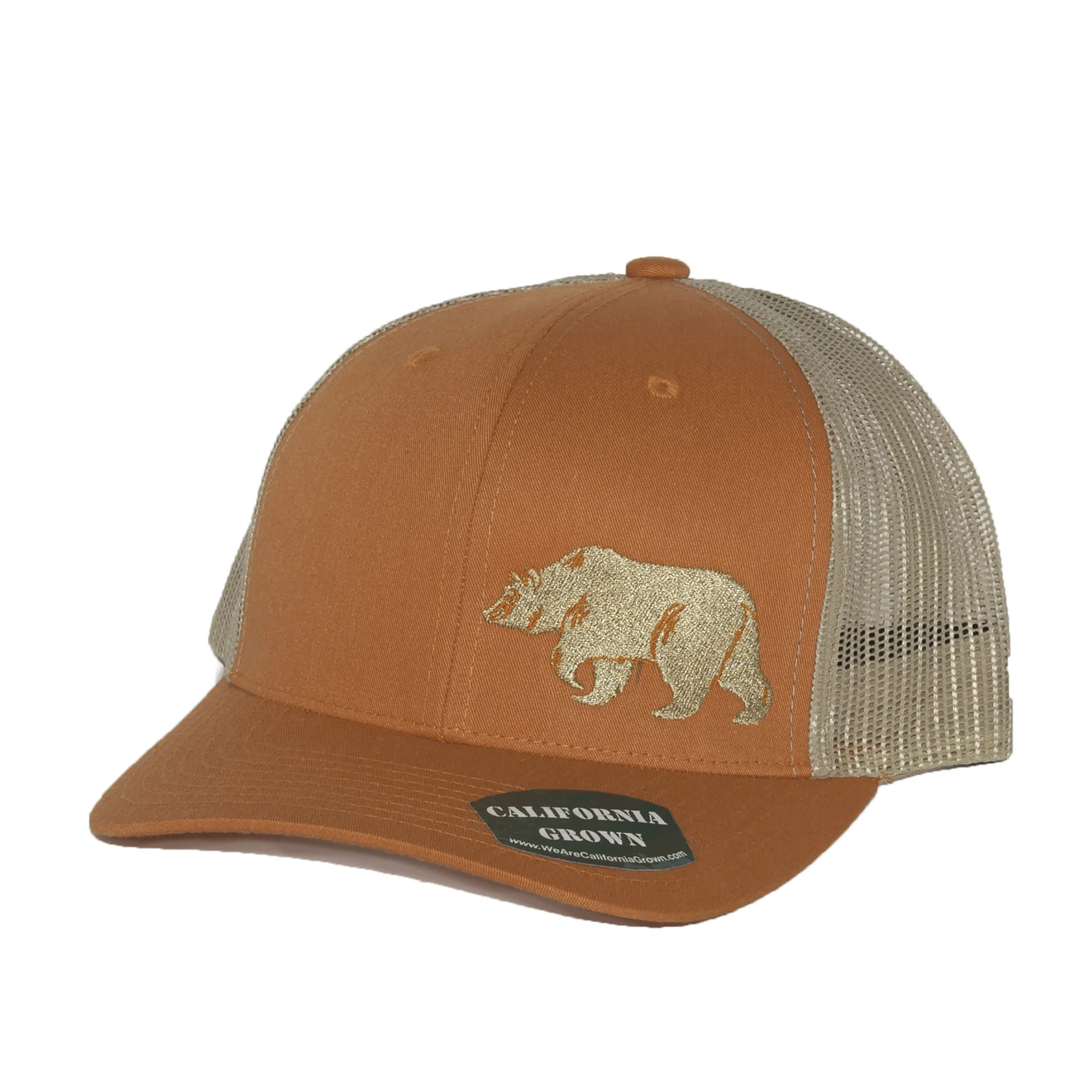 Solo Bear Light Brown on Orange Trucker.jpg
