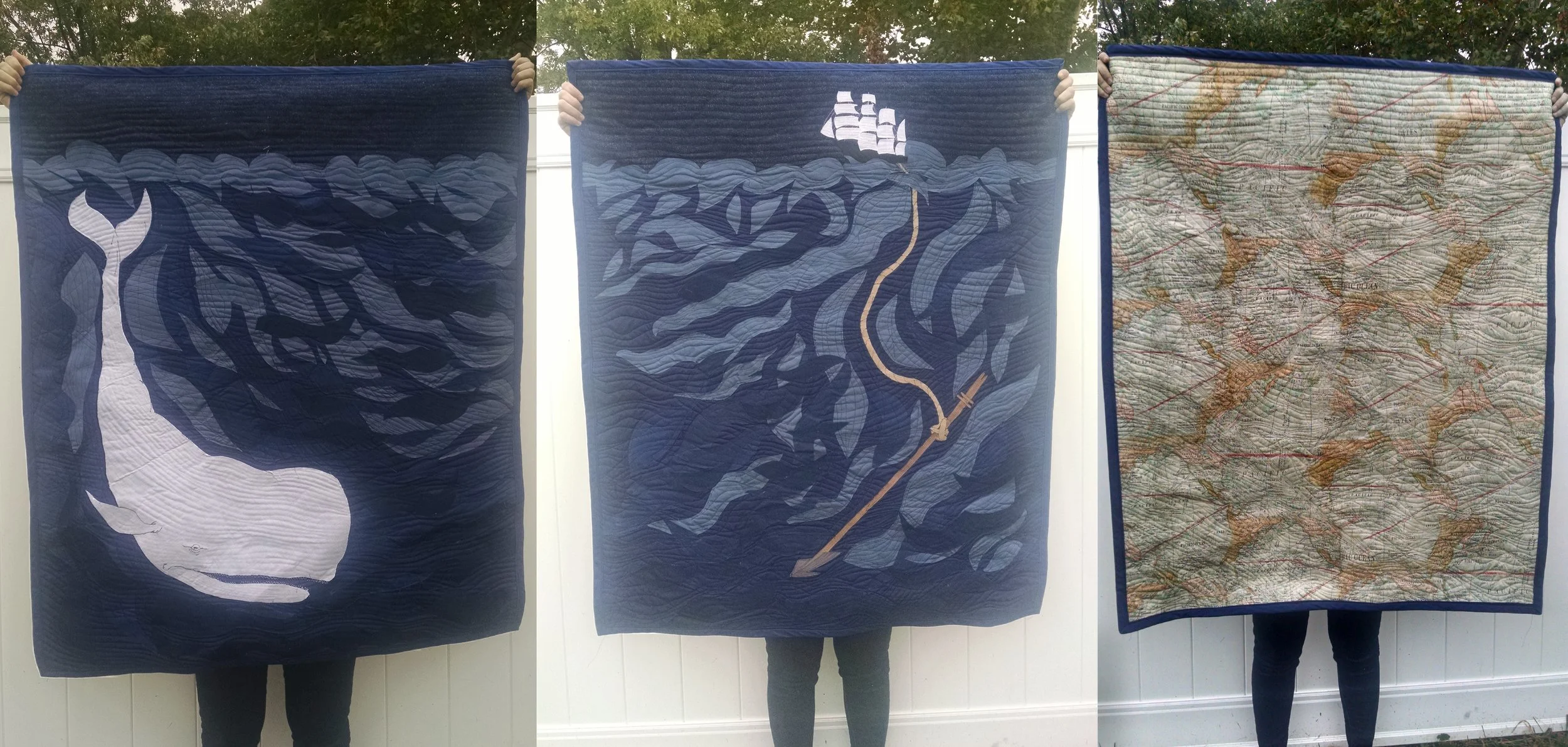 I found super cool map fabric for the back. I thought it was a good touch!