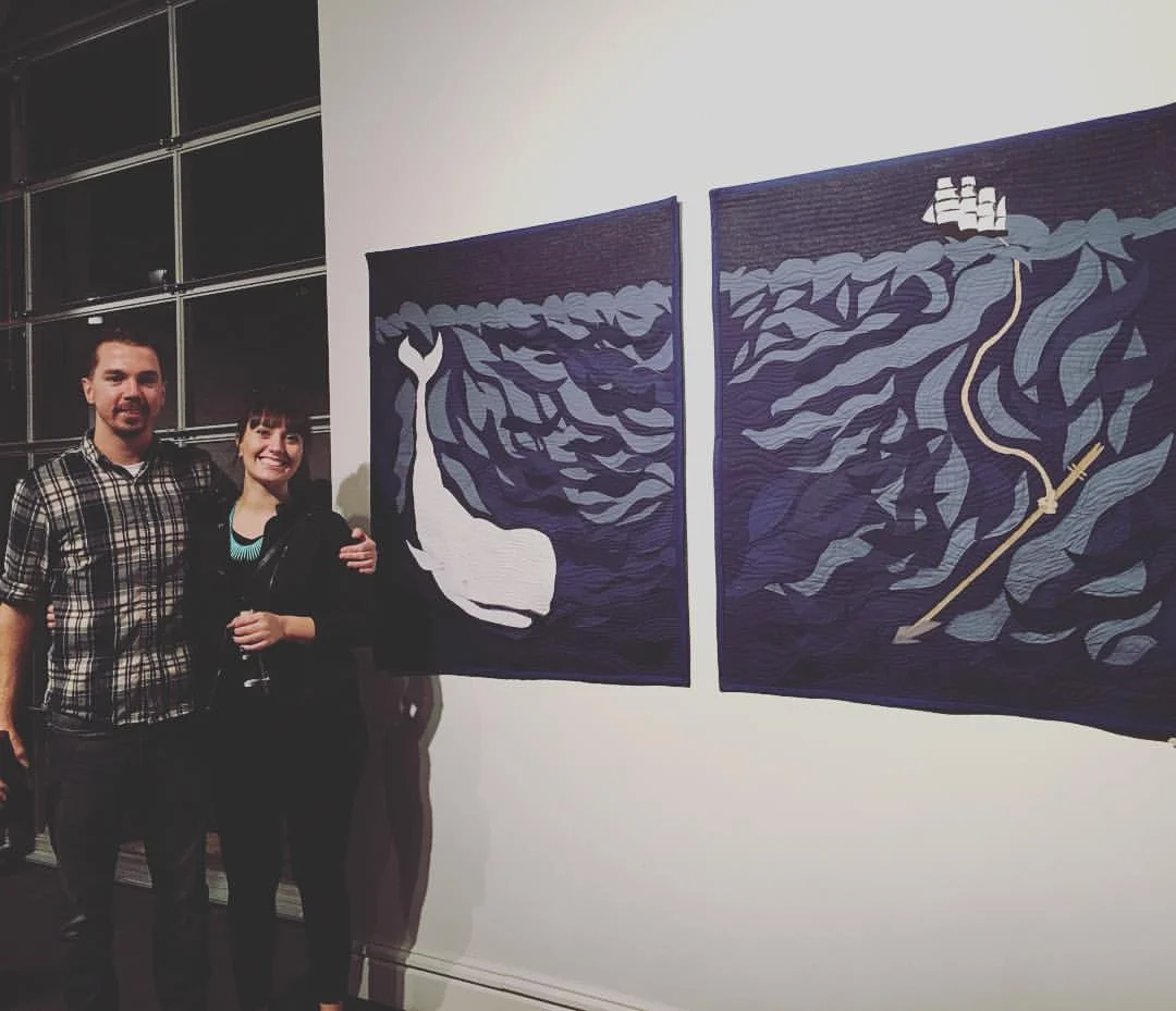 Grateful that my friend Eric insisted on a photo because it's the only shot I have of the quilts installed in the show!