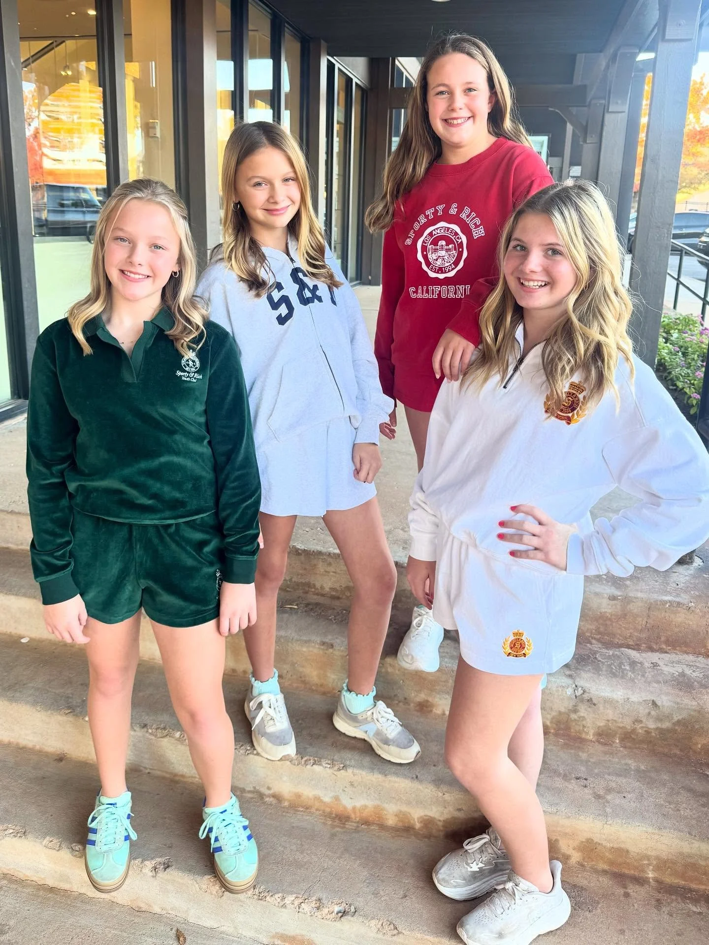 Some of our fave pre-teens modeling our latest drop from @sportyandrich Sporty and Rich is wellness inspired clothing with some vintage nostalgia! #shopballiets