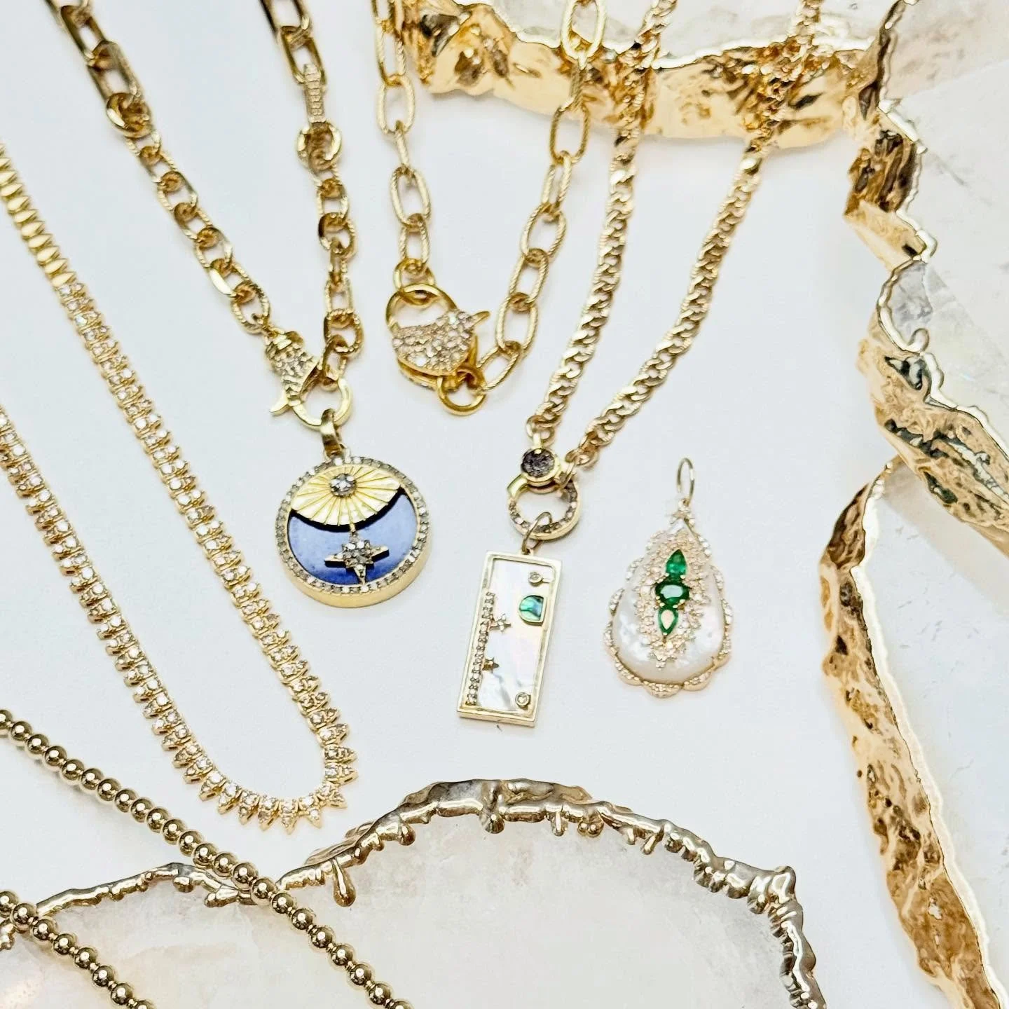 We are so excited to have @paula_rosen jewelry now in store!! California born and bred. Come check out this gorgeous collection of chains, locks and pendants!