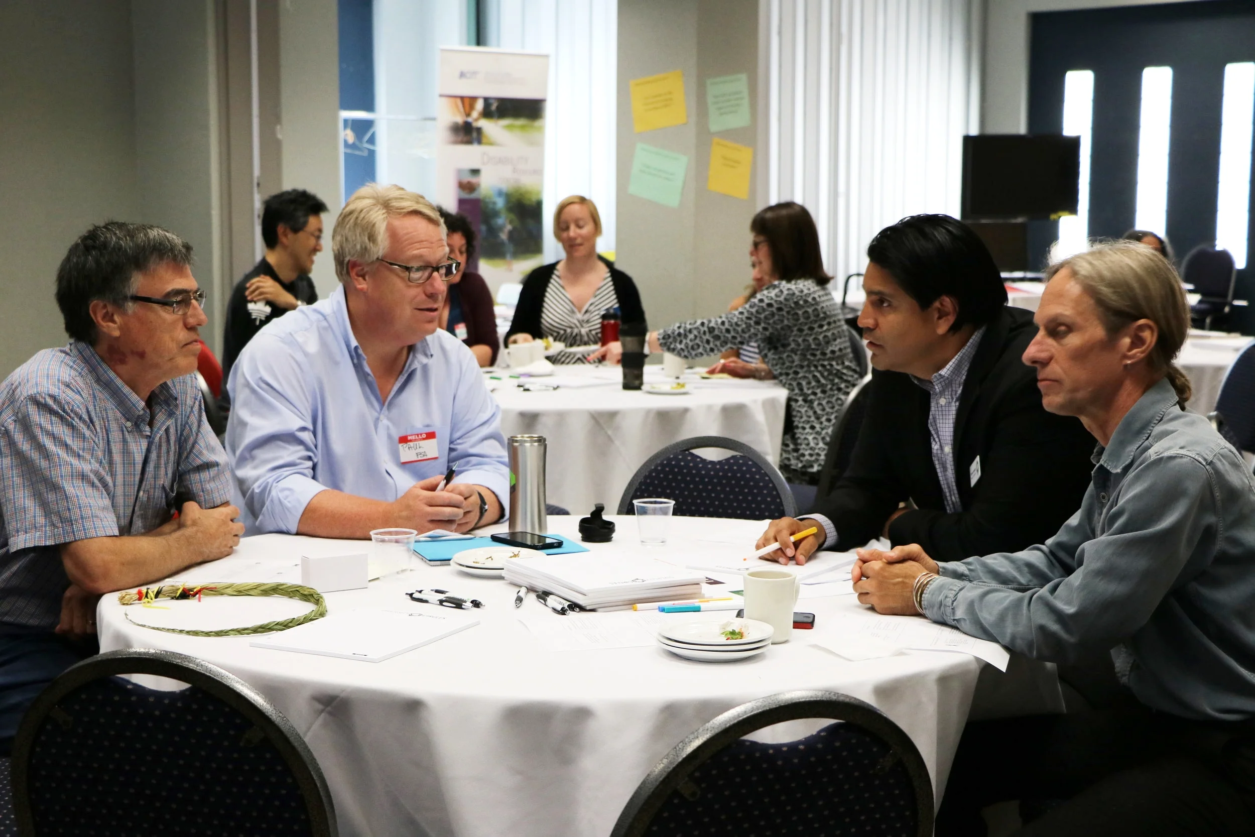 Conversations at one of the diversity circles workshops.