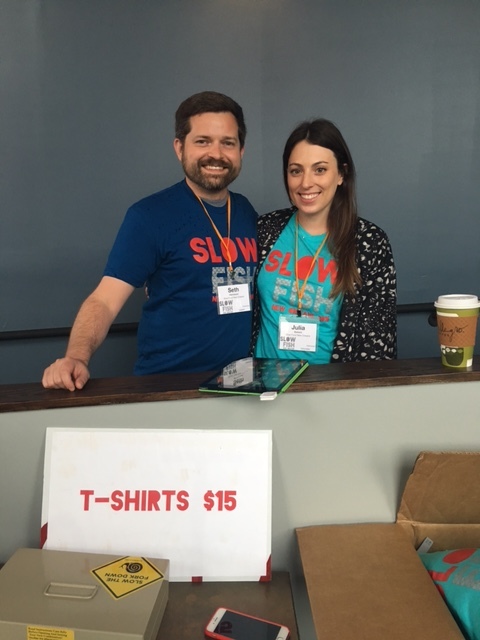Slow Fish co-organizer Seth Hamstead with Julia Ballard, curator of the Global Shapers New Orleans hub.