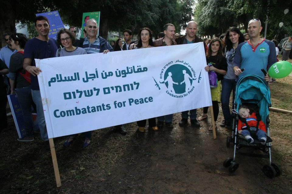 With peace activists from Combatants for Peace. Image by Combatants for Peace