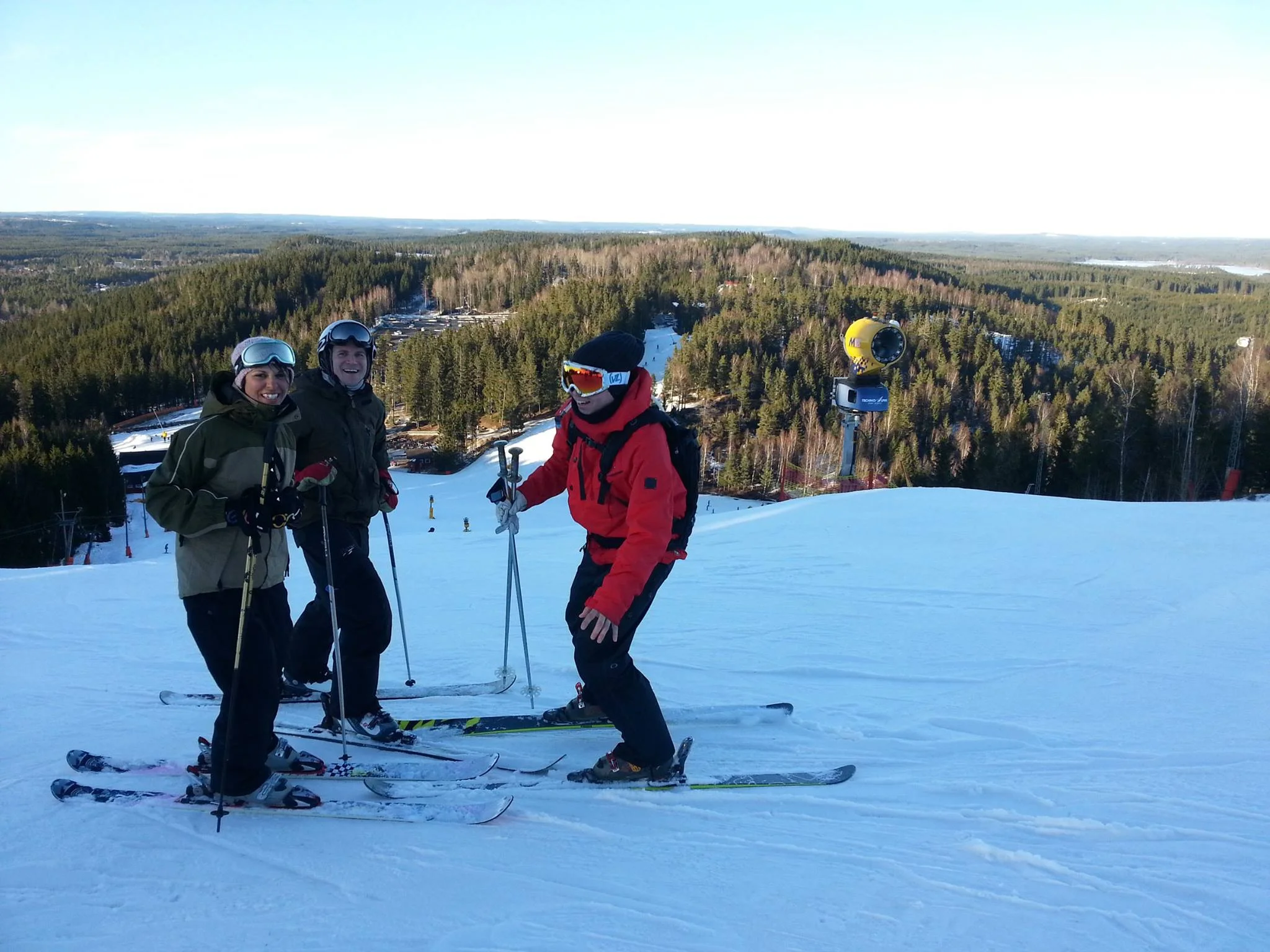 "Two of my closest friends: Erik and Andreas. Celebrating Andreas' (red coat) birthday together in Sweden."