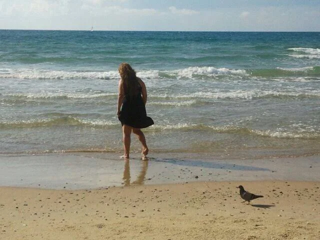 "Me, walking on the beach by Yaffa. I like this picture, because it is about clarity."