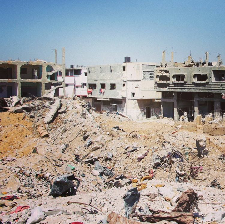 "This a picture of my destroyed neighborhood."