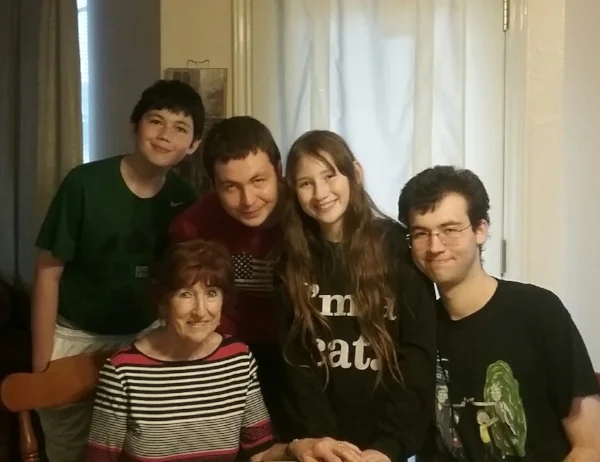 "Photo with my grandchildren in Texas