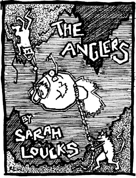 The Anglers , a one act play by Sarah Loucks, takes place along the banks of the Mississippi where the Devil and a kidnapped teenager grapple with fishhooks, band names, and the meaning of justice. Rooted at the intersection of mythology and religion, The Anglers examines how one boy confronts the violence within himself. Poster Design by Rebecca Wood. This project is supported in part by the Cultural Arts Division of the City of Austin Economic Development Fund.