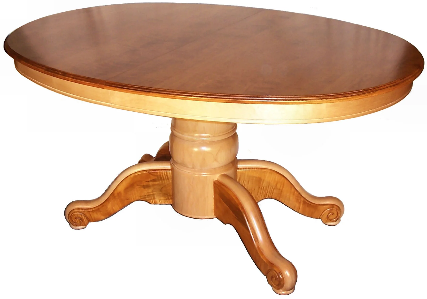 Tiger Maple Pedestal Table