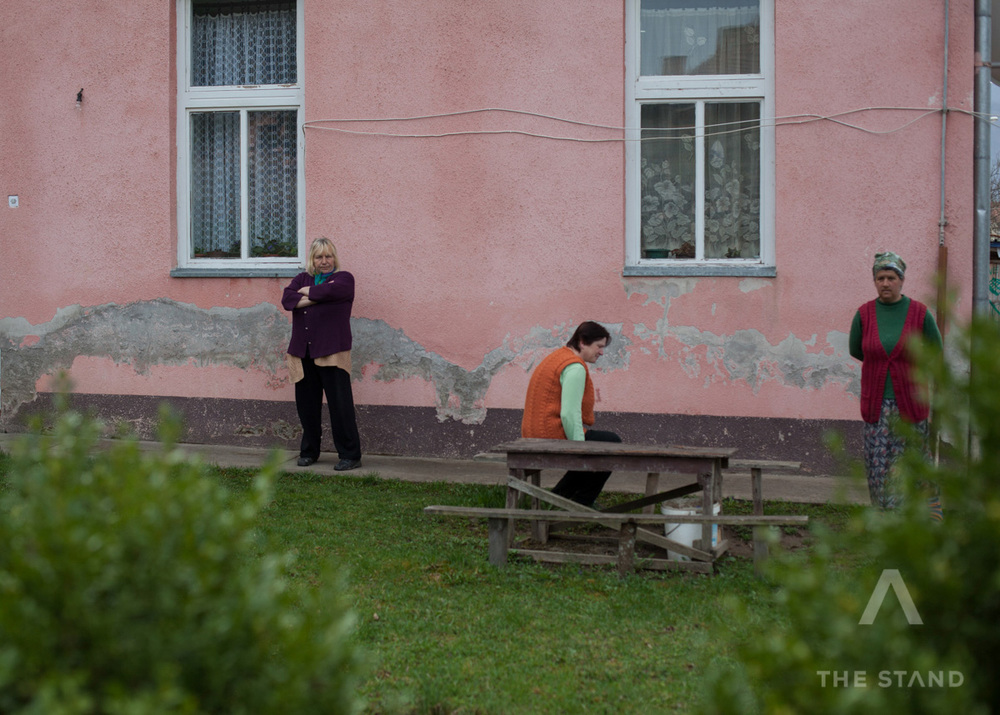  Women outside the Splaviste collective center for Bosnian displaced persons. Gorazde, Bosnia and Herzegovina, April 2012.&nbsp; Greg Marinovich/The Stand 