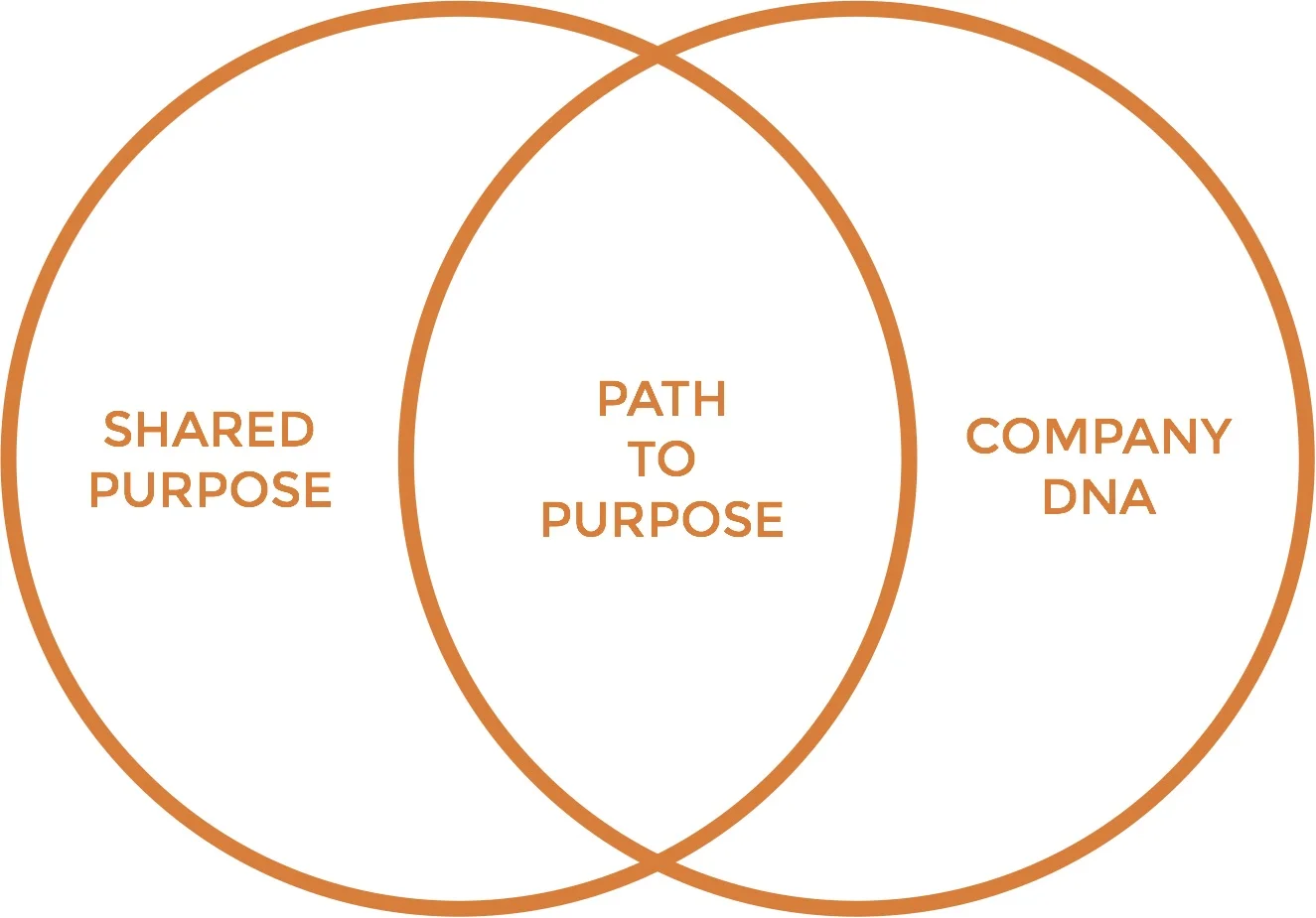 Path to Purpose lies at the intersection of your shared purpose and your DNA. The shared purpose is what makes it universally accessible and valuable, whether creating beauty, improving health, or making people smile. The DNA is what makes it uniquely yours.