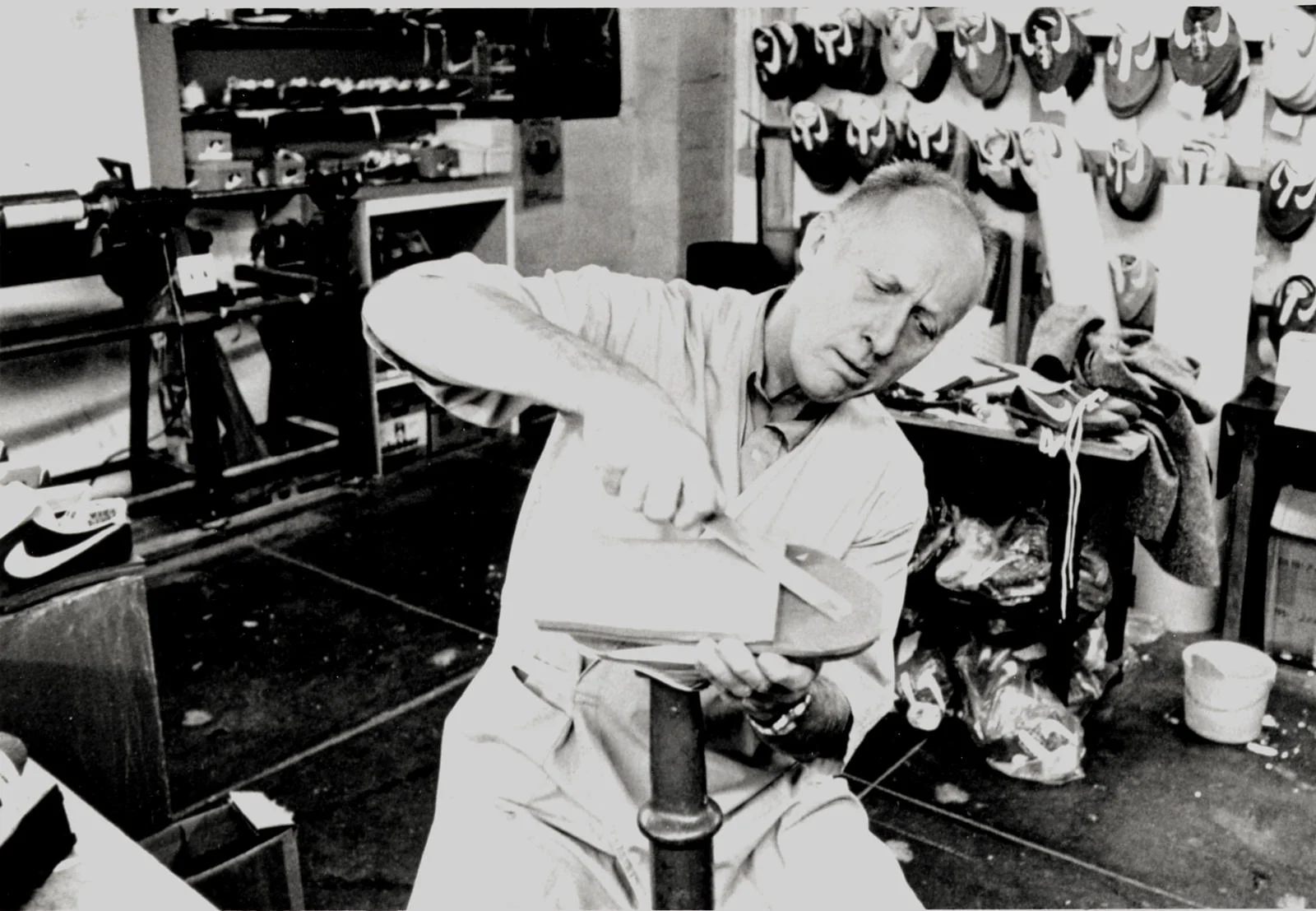 Bowerman at the Nike Eugene, Oregon Lab circa 1980. Credit: Nike