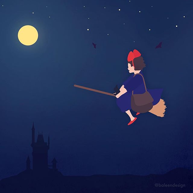 Happy Halloween 🎃 🎨 👻 Watching Kiki&rsquo;s Delivery Service is a Halloween Tradition of ours. What are your fav movies to watch this time of year?
.
.
#kikisdeliveryservice #witch .
.
.
.
.
.
.
. .
.
.
.
.
.
.
.
. 
#graphicdesign #illustration #p